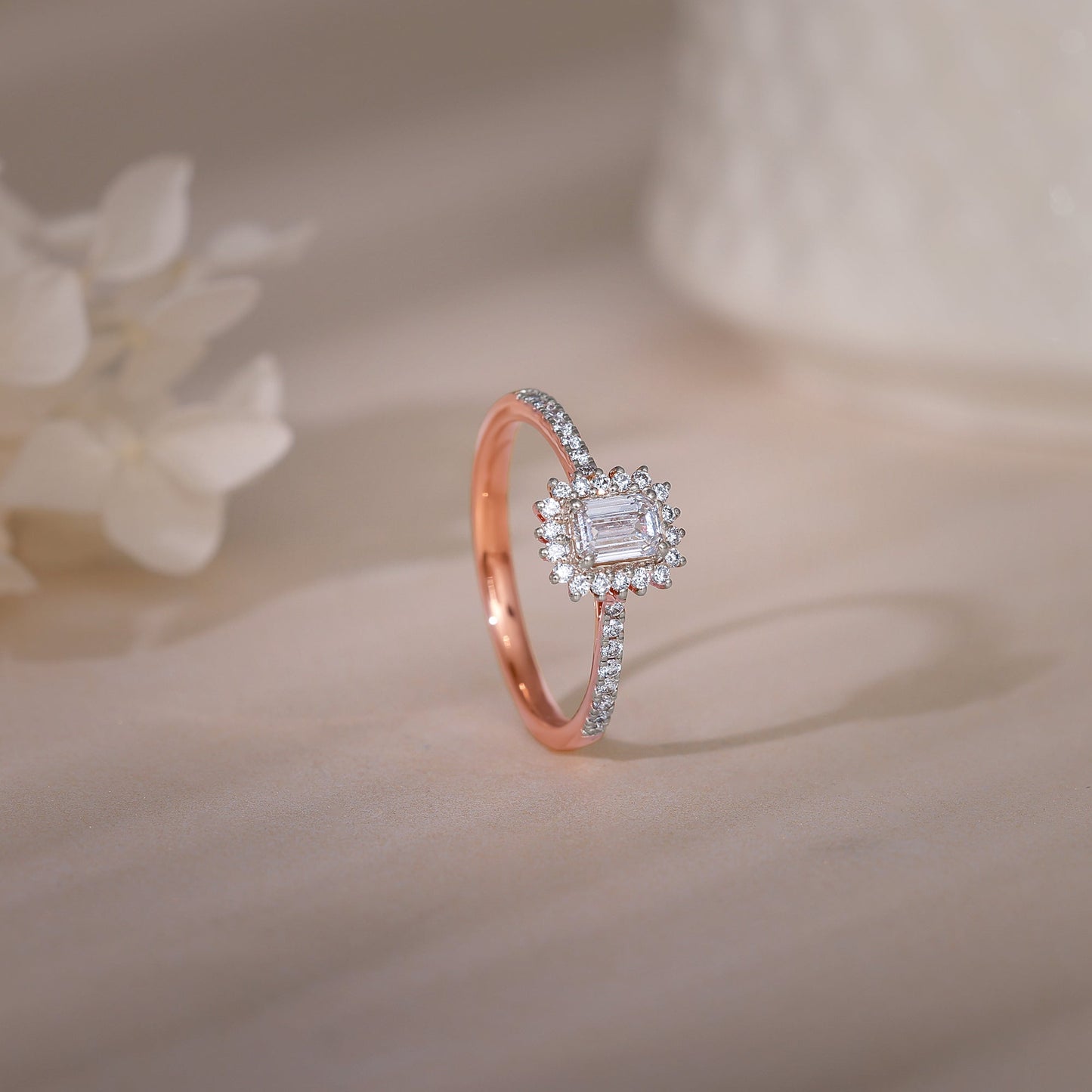 Rose Gold Sanguine Solitaire Diamond Ring