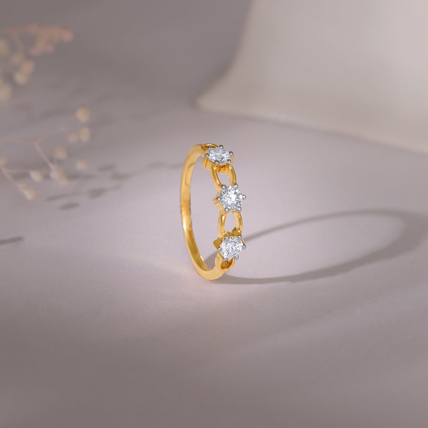 Gold Contentment Solitaire Diamond Ring