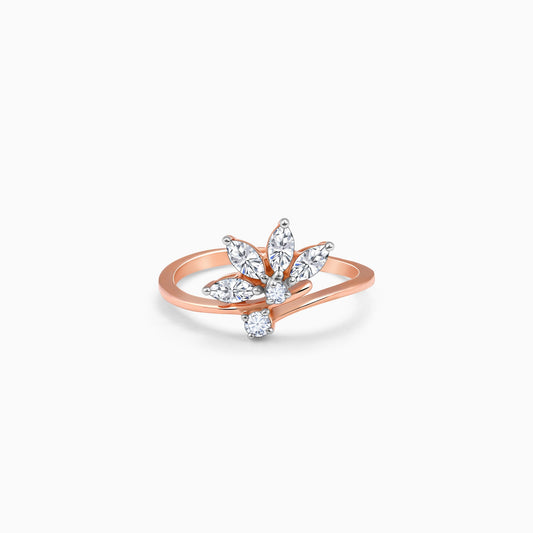 Rose Gold Floral Glam Lab Grown Diamond Ring