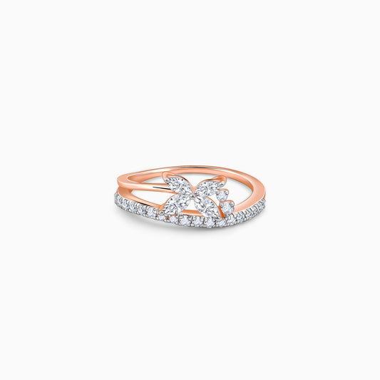 Rose Gold Flutter Lab Grown Diamond Ring