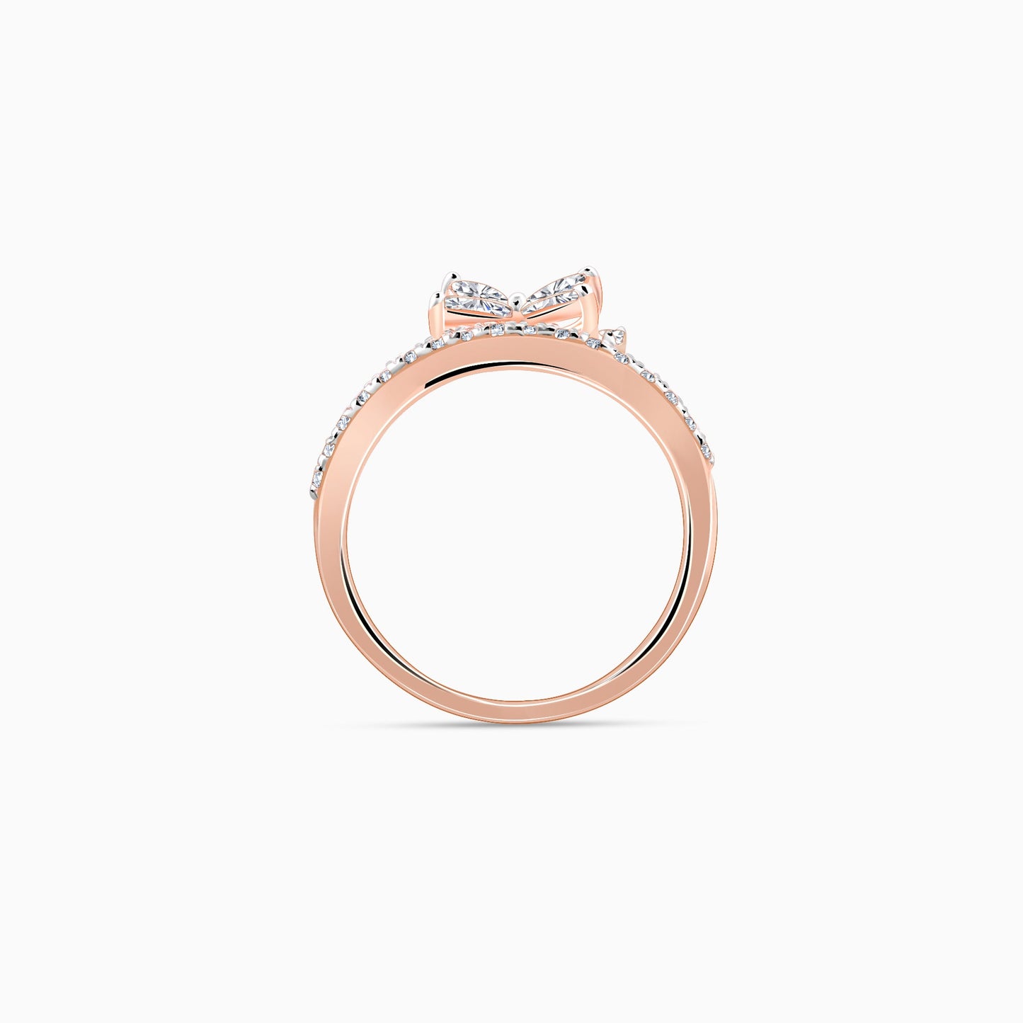 Rose Gold Flutter Lab Grown Diamond Ring