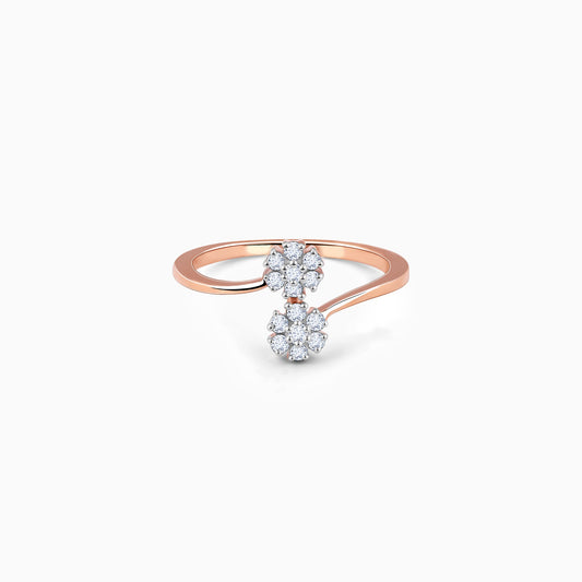Rose Gold Twain Bouquet Lab Grown Diamond Ring