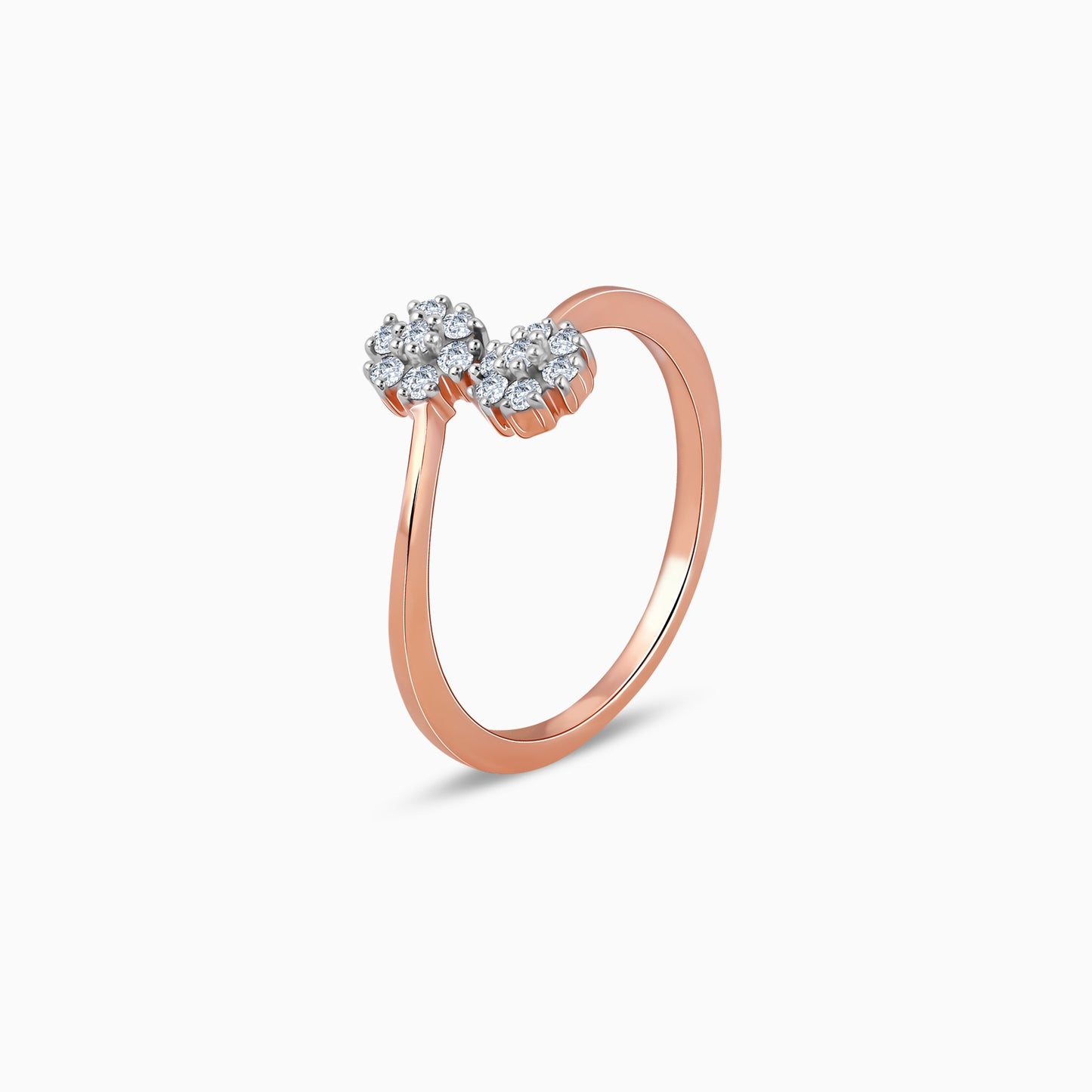 Rose Gold Twain Bouquet Lab Grown Diamond Ring