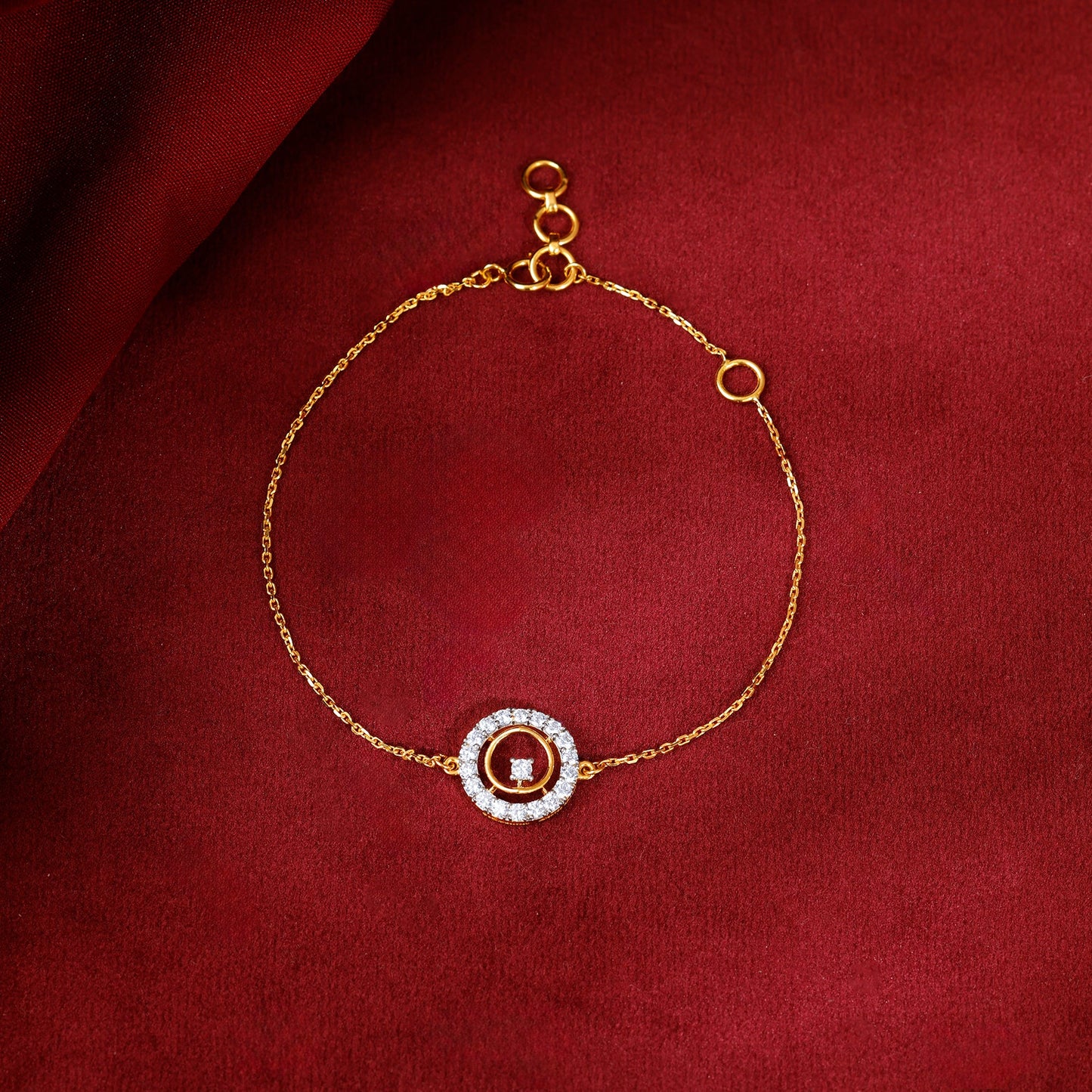 Gold Celeste Halo Lab Grown Diamond Bracelet