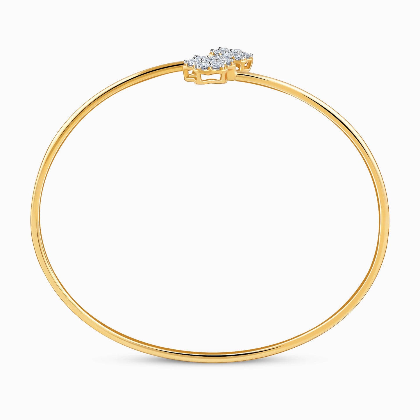 Gold Twinbloom Lab Grown Diamond Bangle Bracelet
