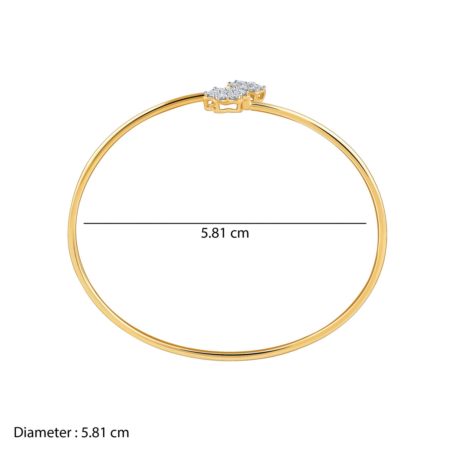 Gold Twinbloom Lab Grown Diamond Bangle Bracelet