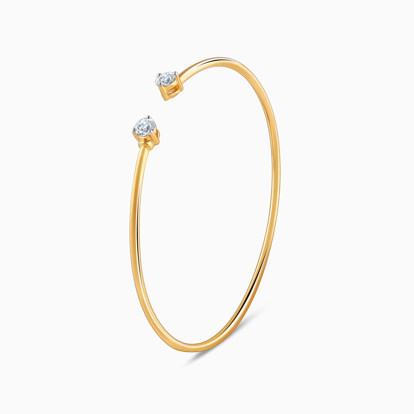 Gold Gemira Lab Grown Diamond Cuff Bracelet