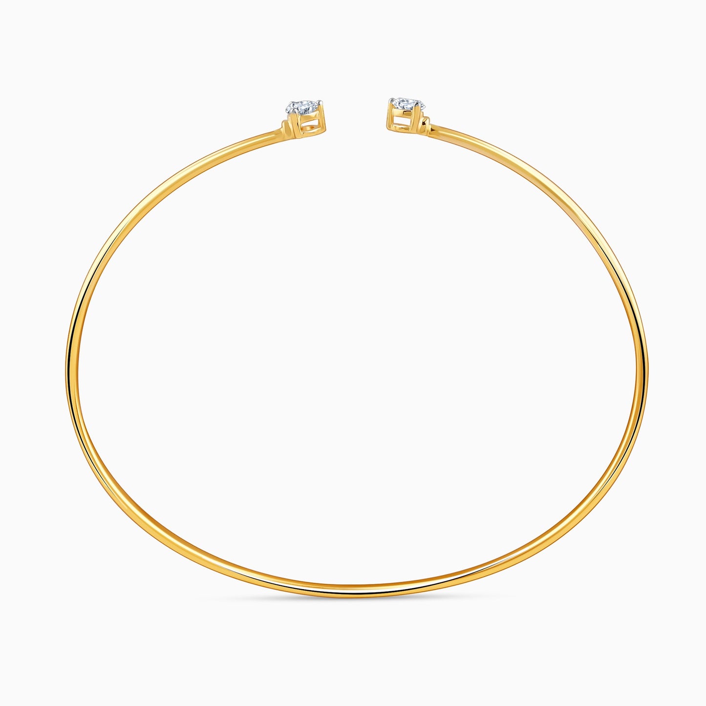 Gold Gemira Lab Grown Diamond Cuff Bracelet