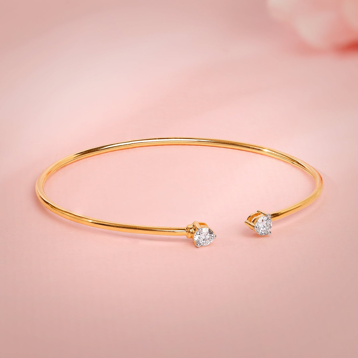 Gold Gemira Lab Grown Diamond Cuff Bracelet