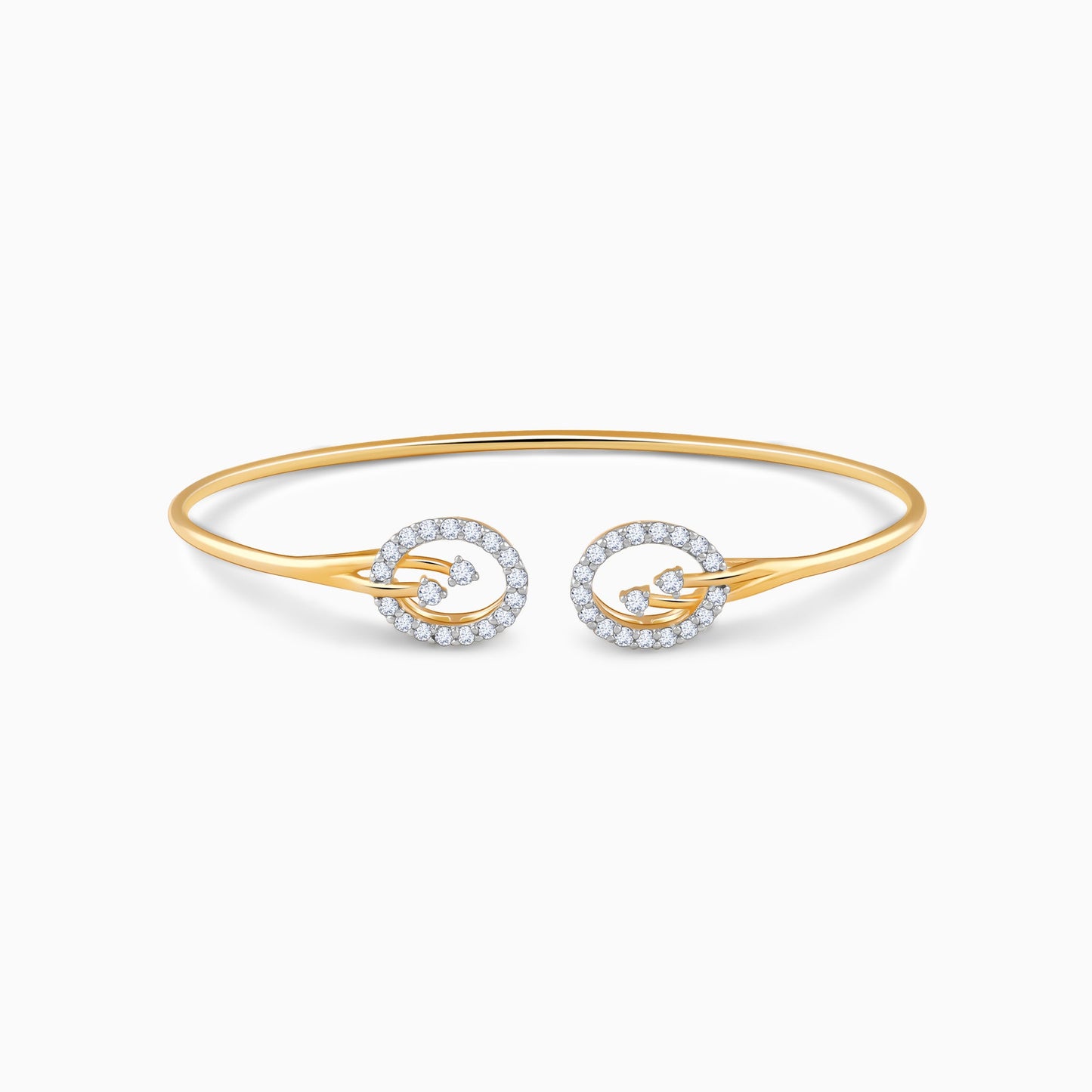 Gold Florise Lab Grown Diamond Cuff Bracelet