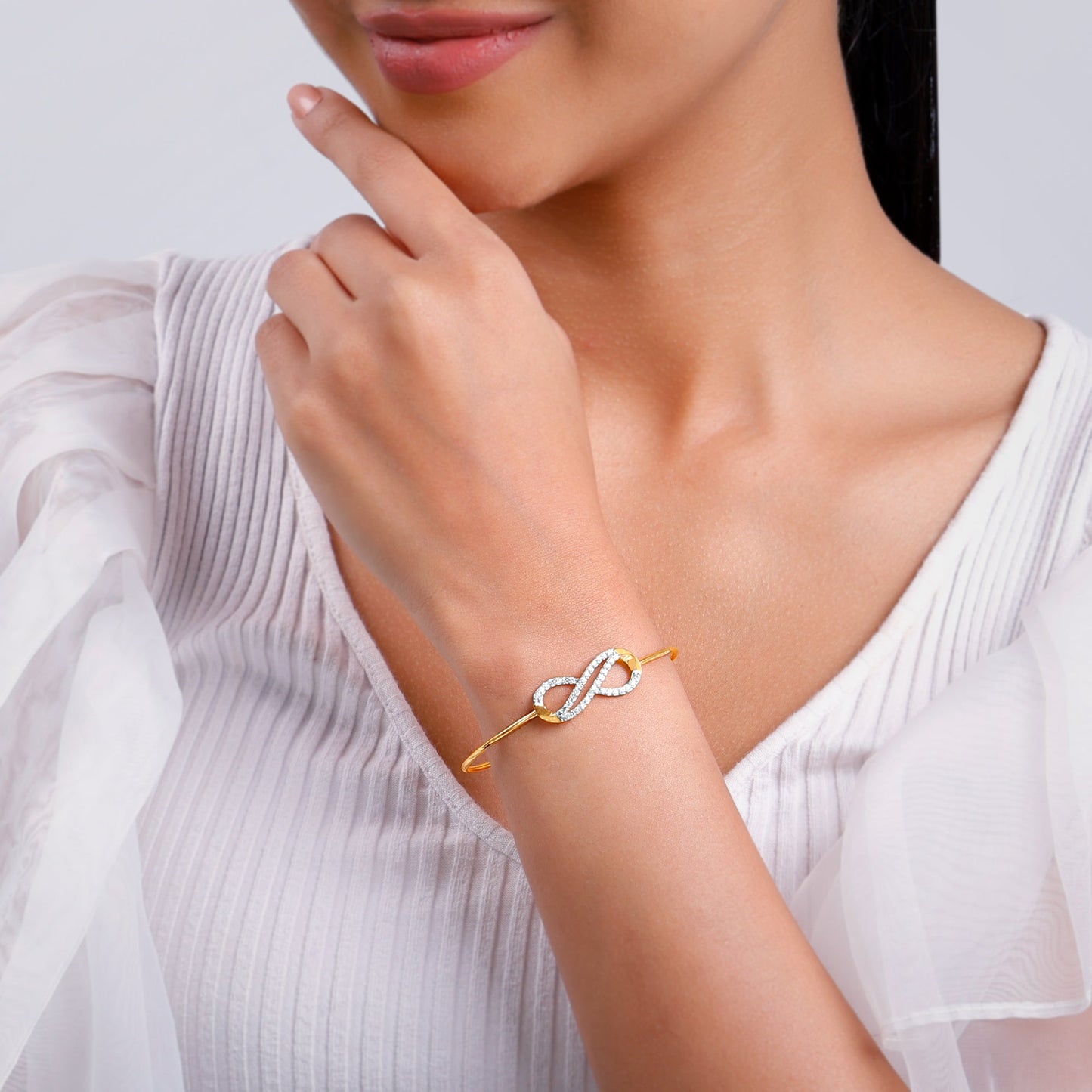 Gold Luxinity Lab Grown Diamond Bangle Bracelet