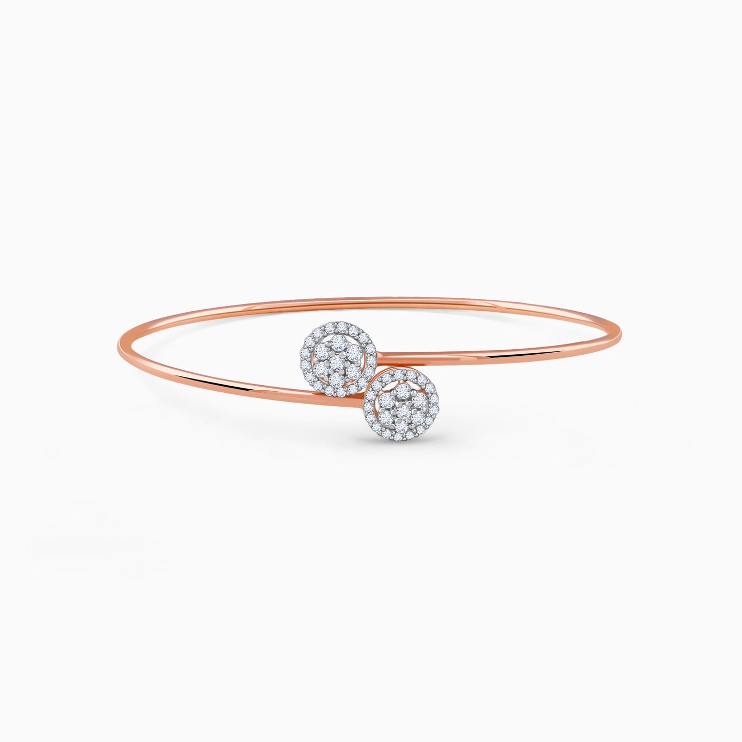 Rose Gold Floriva Lab Grown Diamond Bangle Bracelet