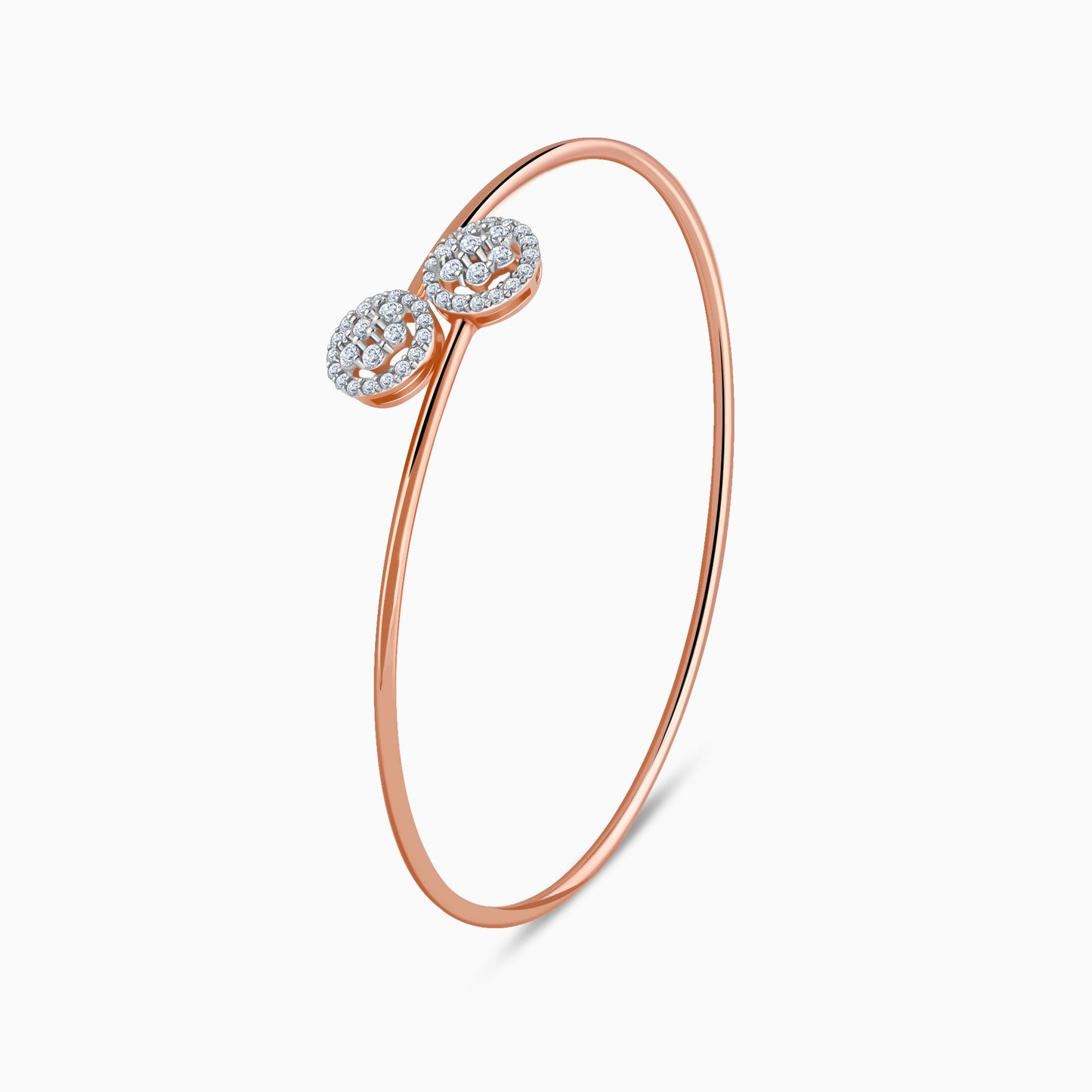 Rose Gold Floriva Lab Grown Diamond Bangle Bracelet