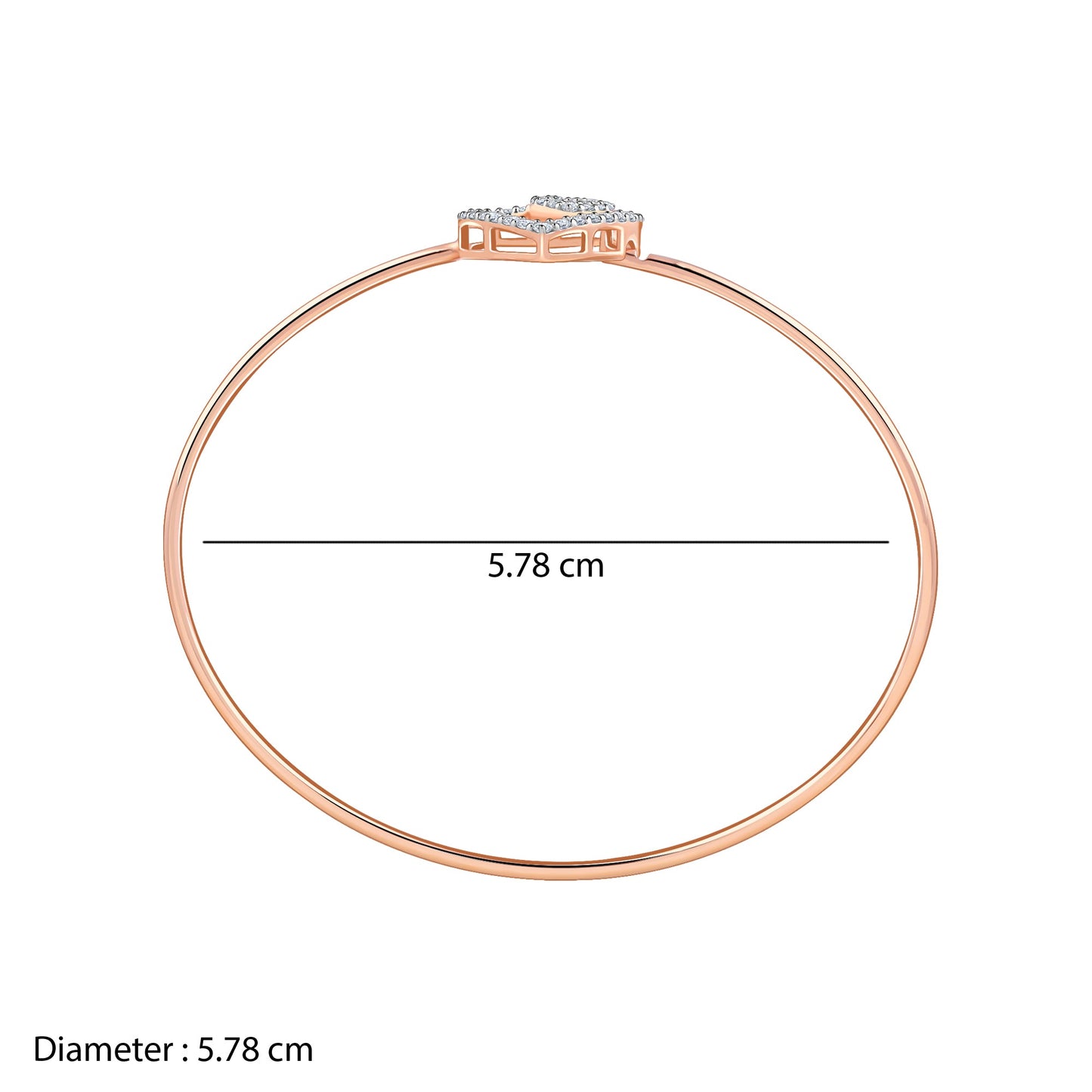 Rose Gold Duovelle Lab Grown Diamond Bangle Bracelet
