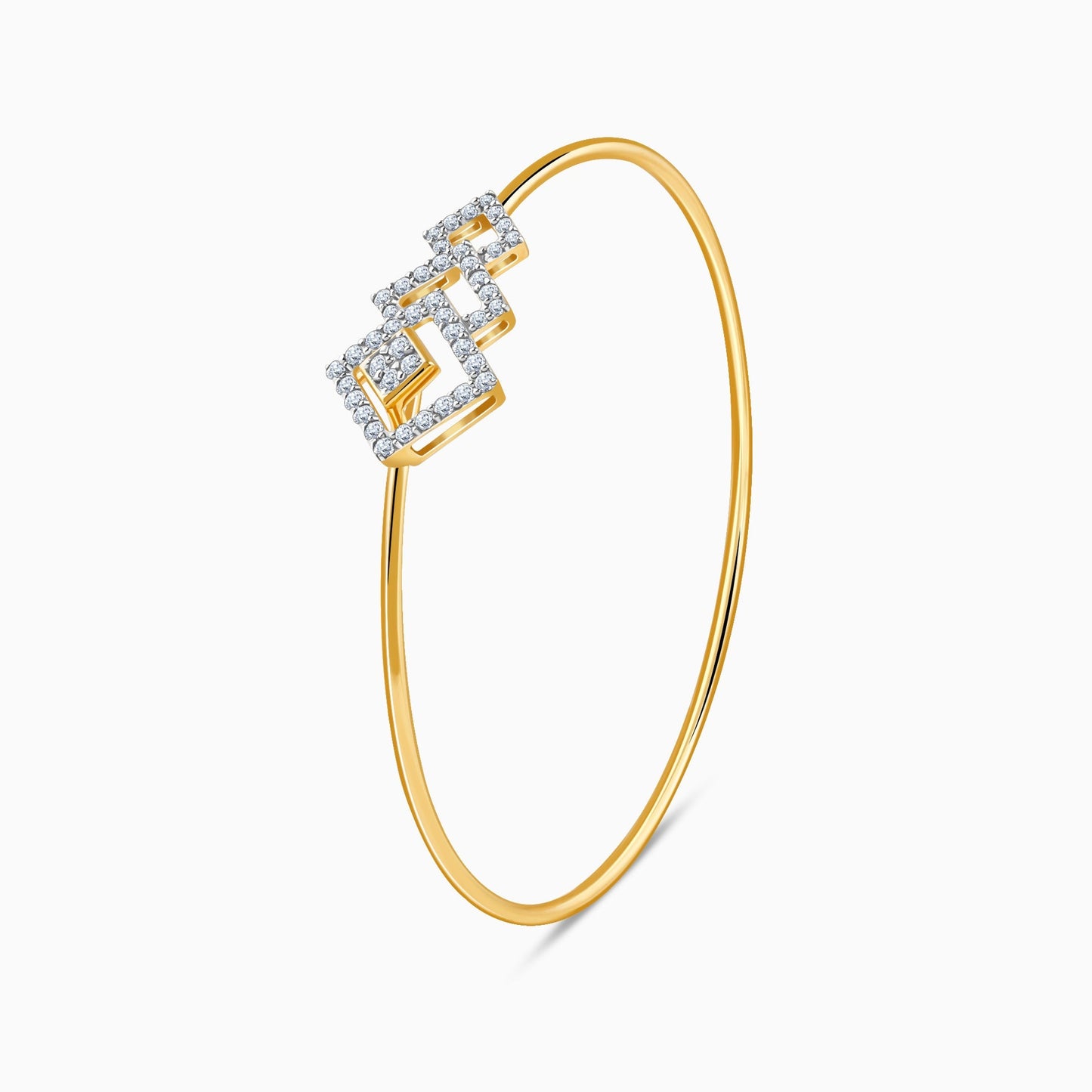 Gold Interlocking Rhombus Lab Grown Diamond Bracelet