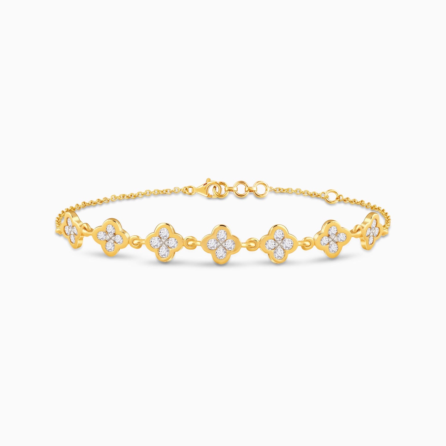 Gold Sweet Clover Lab Grown Diamond Bracelet
