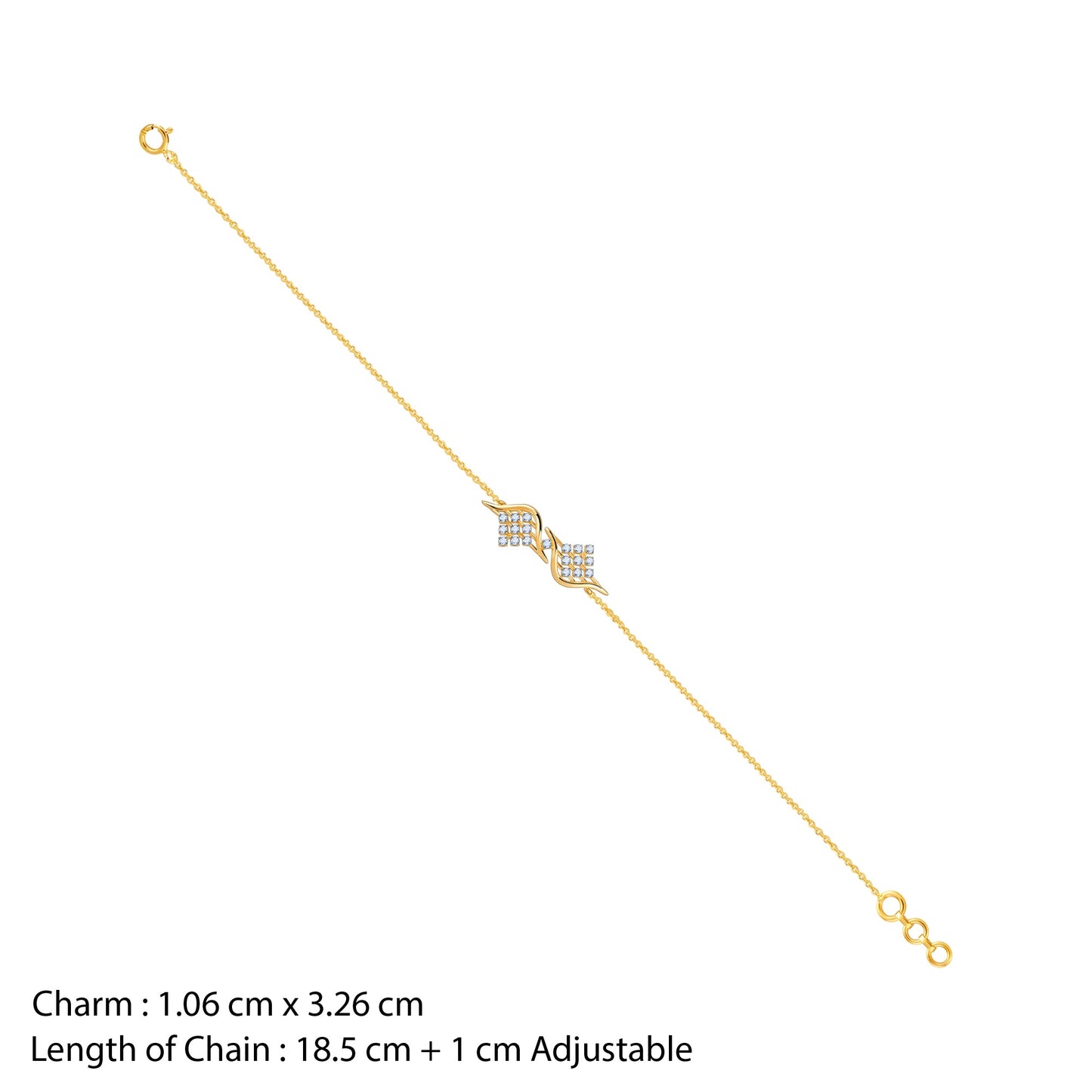 Gold Charming Twist Diamond Bracelet