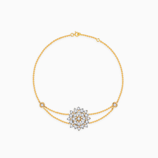 Gold Geometric Floral Diamond Bracelet