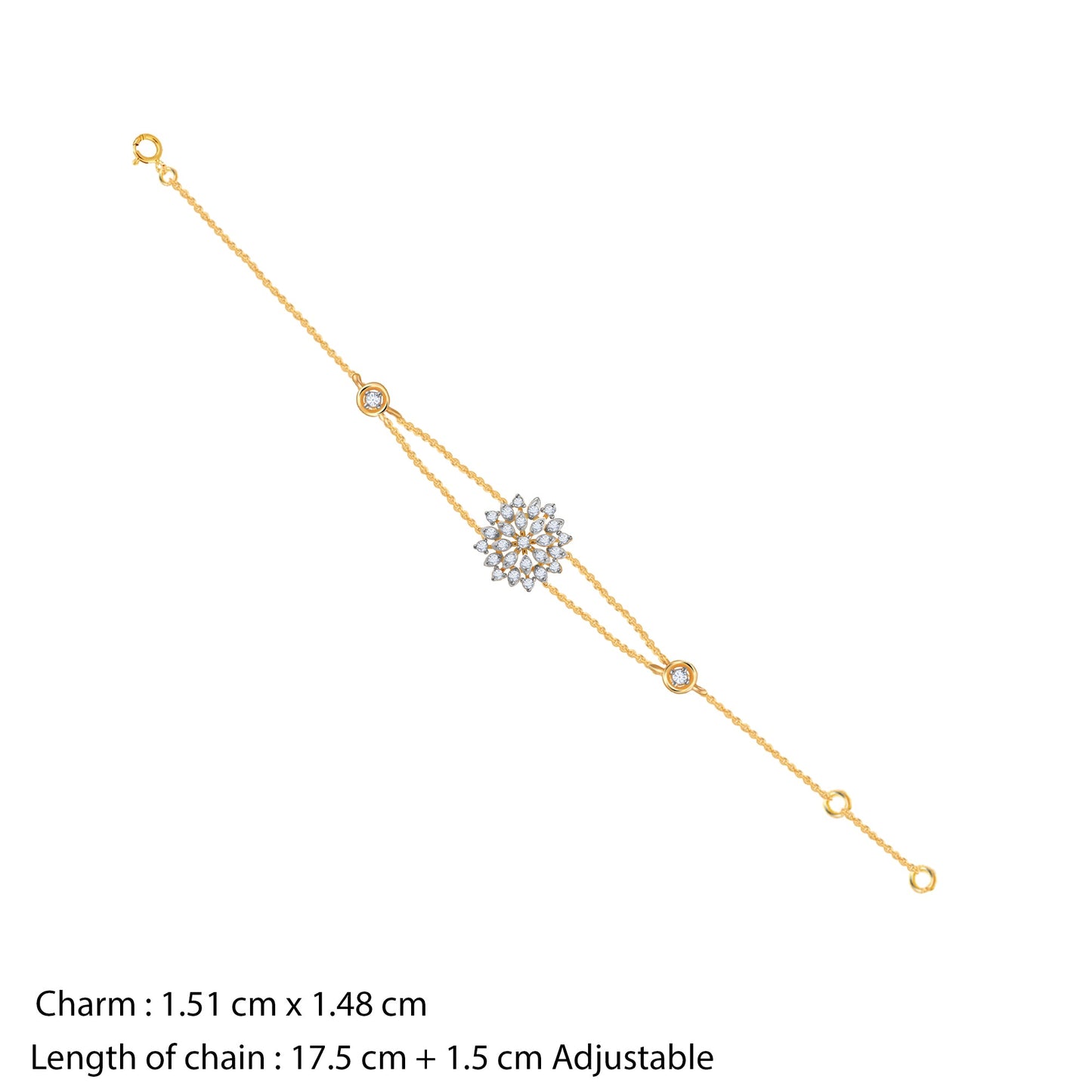 Gold Geometric Floral Diamond Bracelet