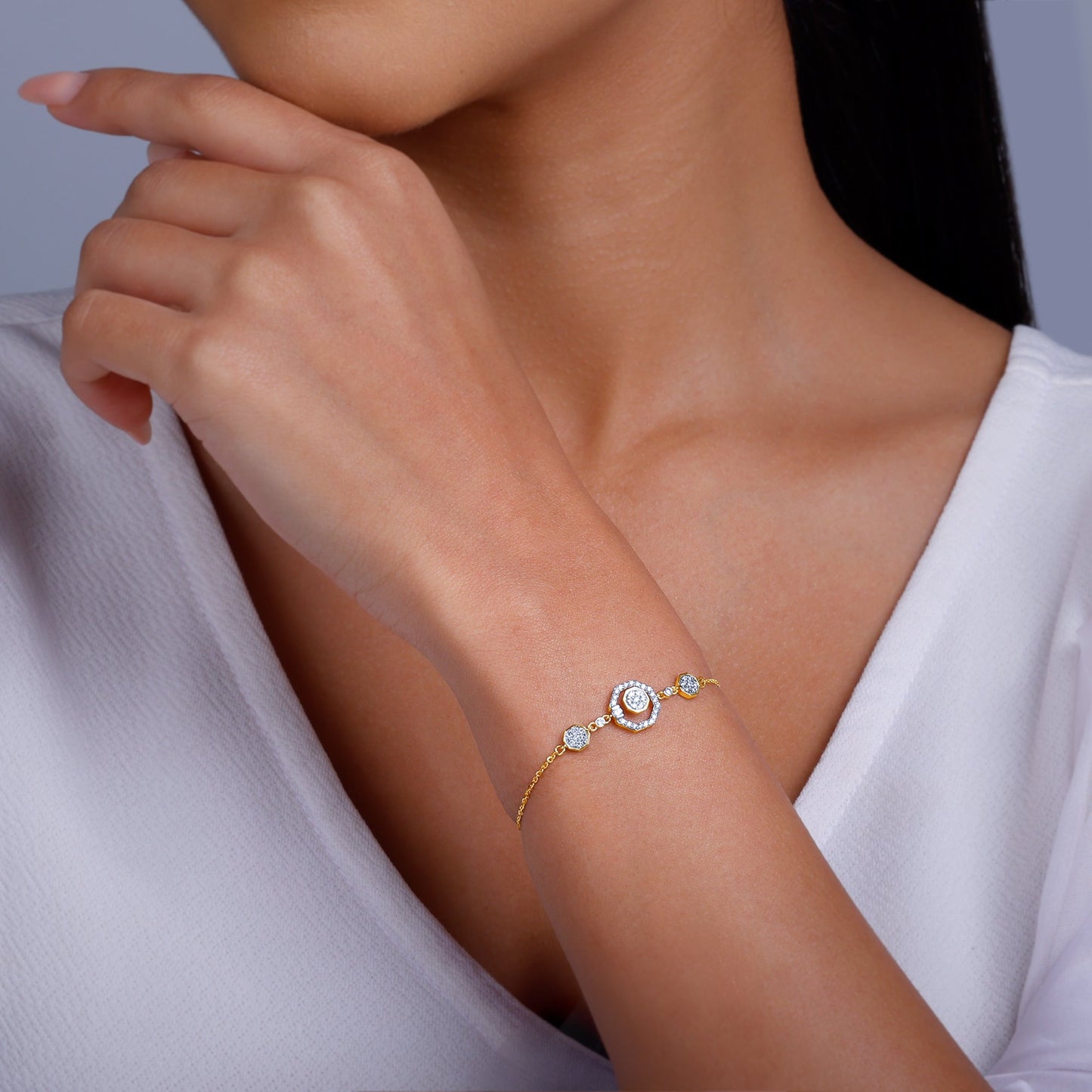 Gold Krystallos Lab Grown Diamond Bracelet