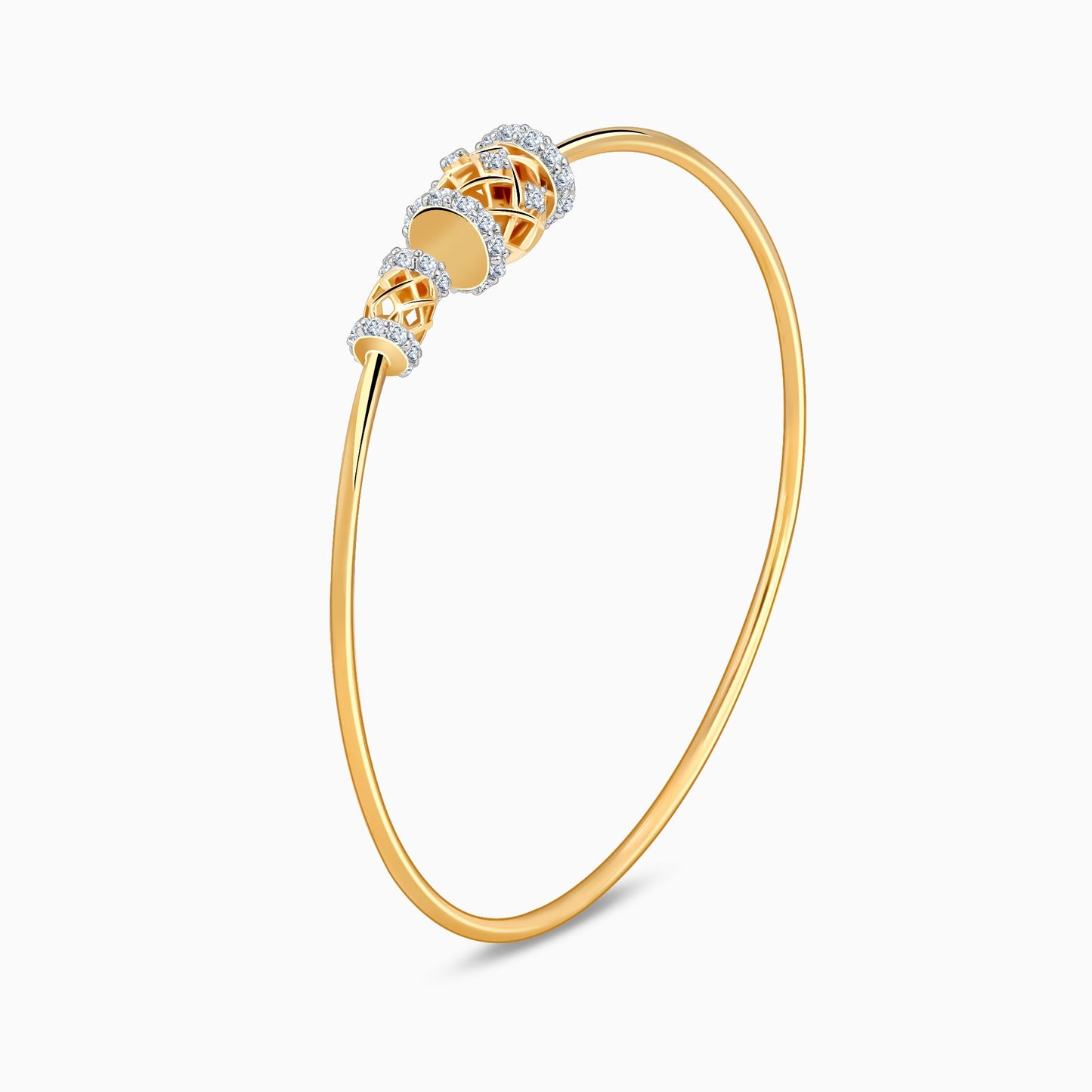 Gold Sway in Style Lab Grown Diamond Cuff Bracelet