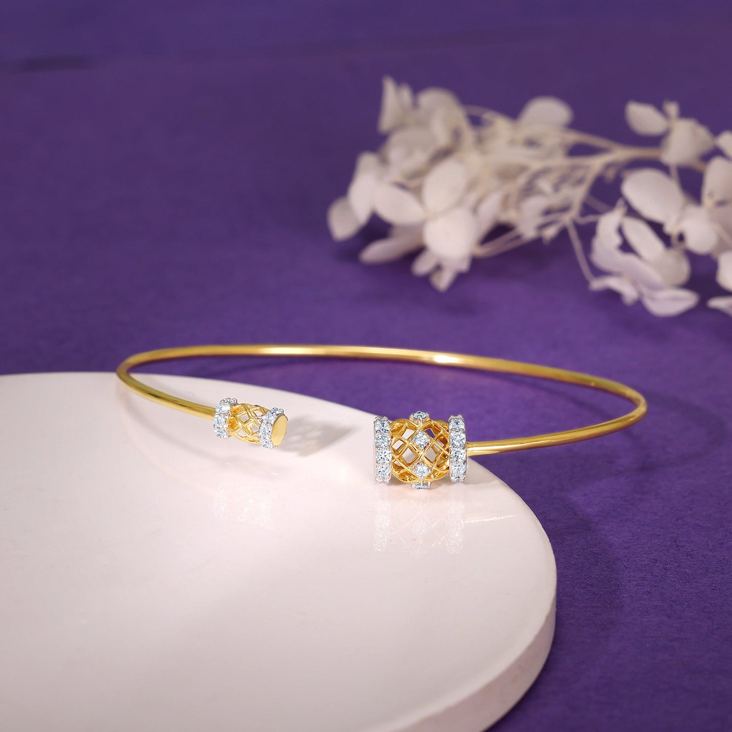 Gold Sway in Style Lab Grown Diamond Cuff Bracelet