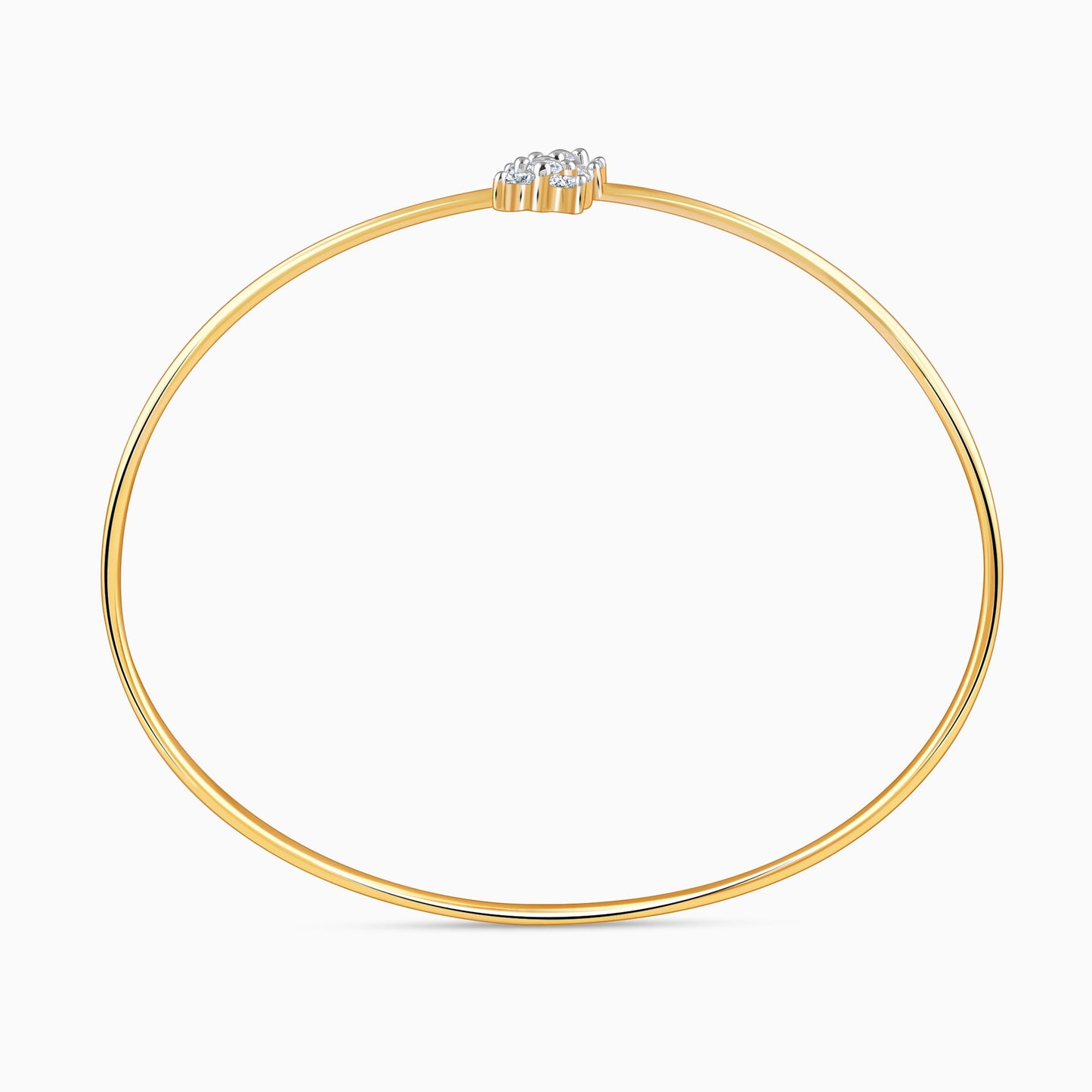 Gold Flora Bloom Lab Grown Diamond Bangle Bracelet