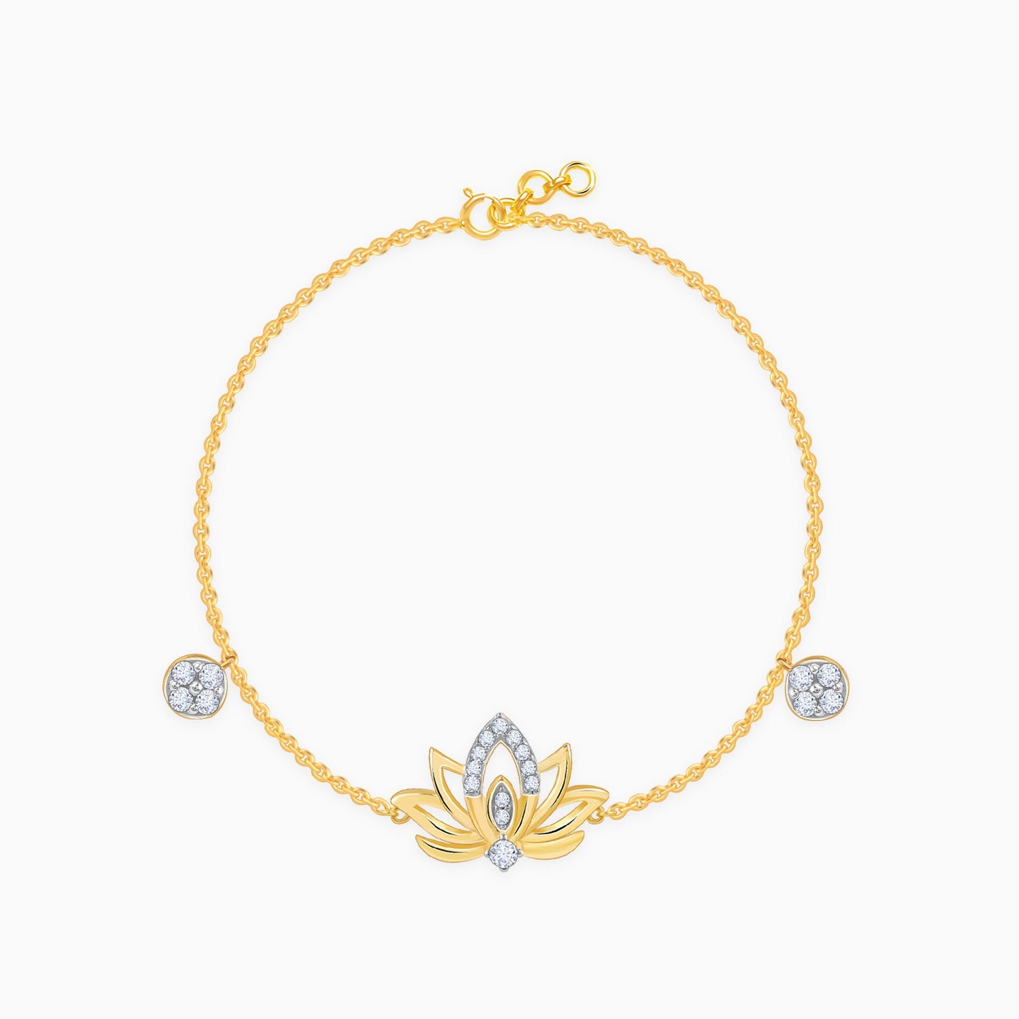 Gold Lotus Love Lab Grown Diamond Bracelet