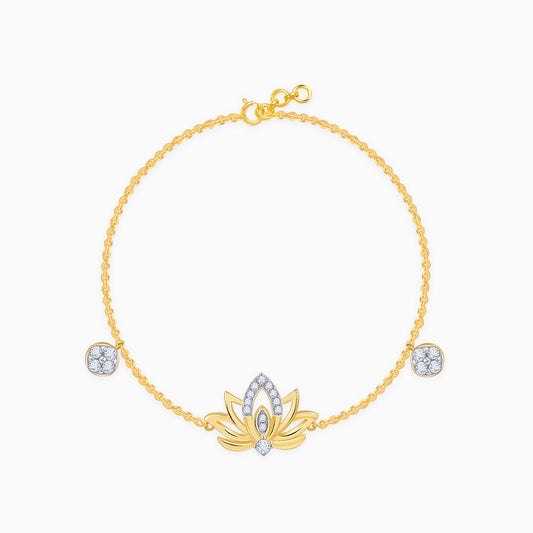 Gold Lotus Love Lab Grown Diamond Bracelet