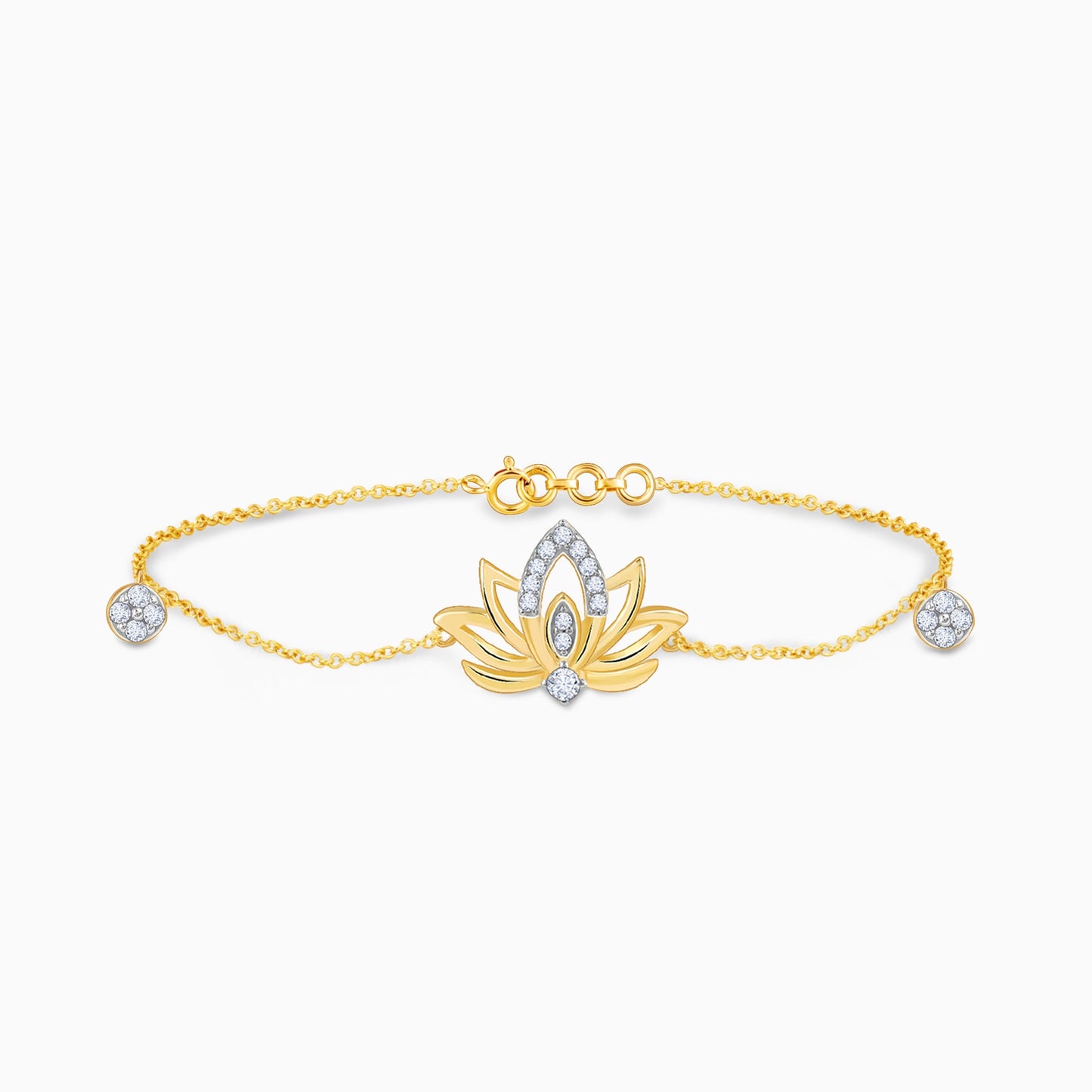 Gold Lotus Love Lab Grown Diamond Bracelet