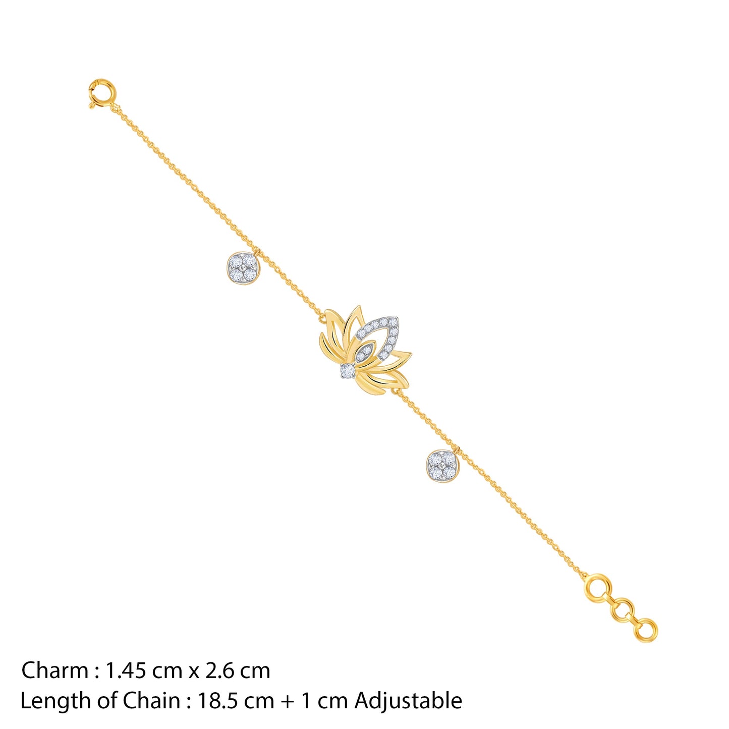 Gold Lotus Love Lab Grown Diamond Bracelet
