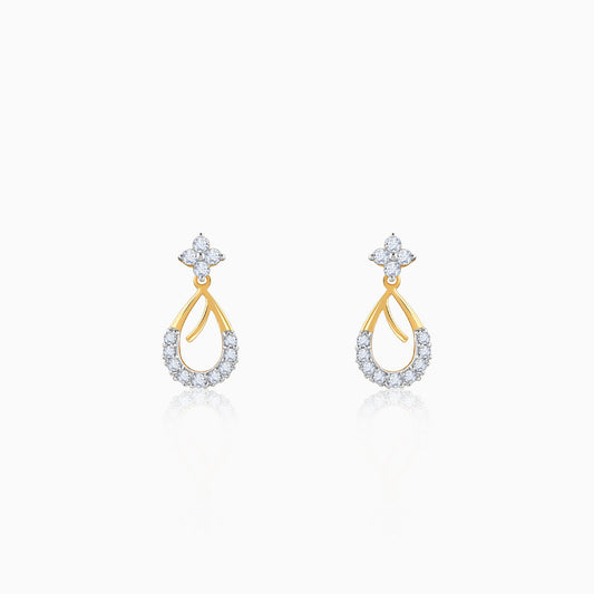 Gold Raindrop Lab Grown Diamond Earrings