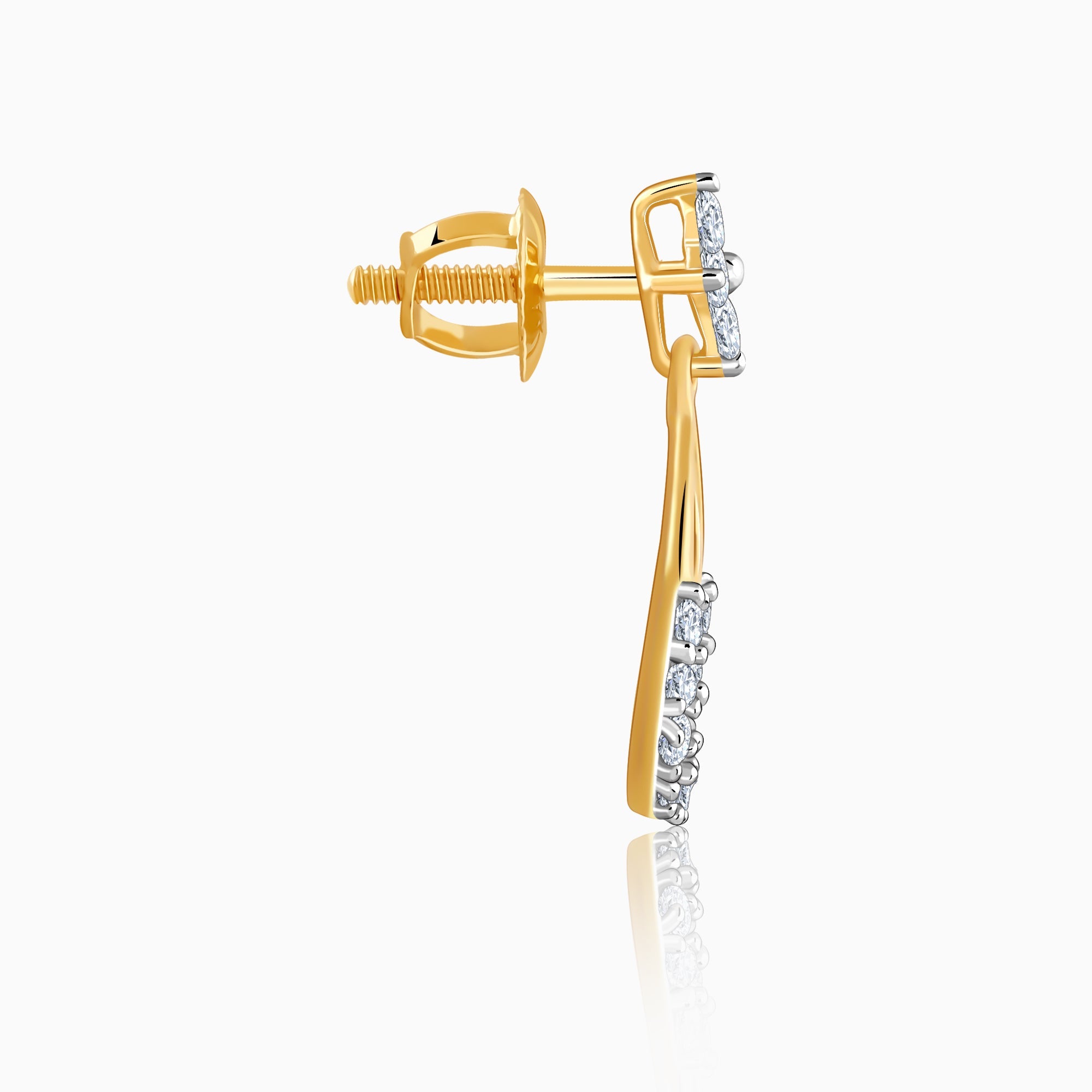 Gold Raindrop Lab Grown Diamond Earrings