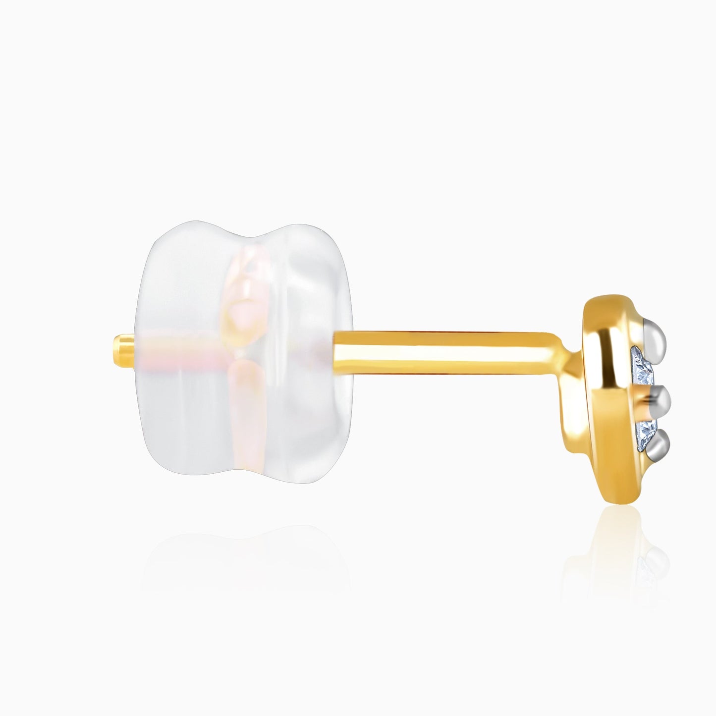 Gold Cute Heart Diamond Earrings