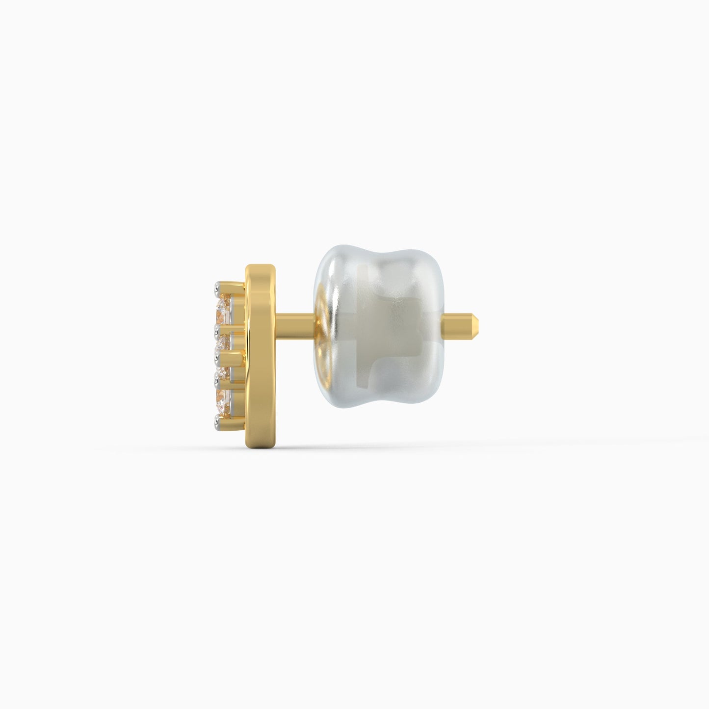 Gold Circular Quartet Diamond Stud Earrings