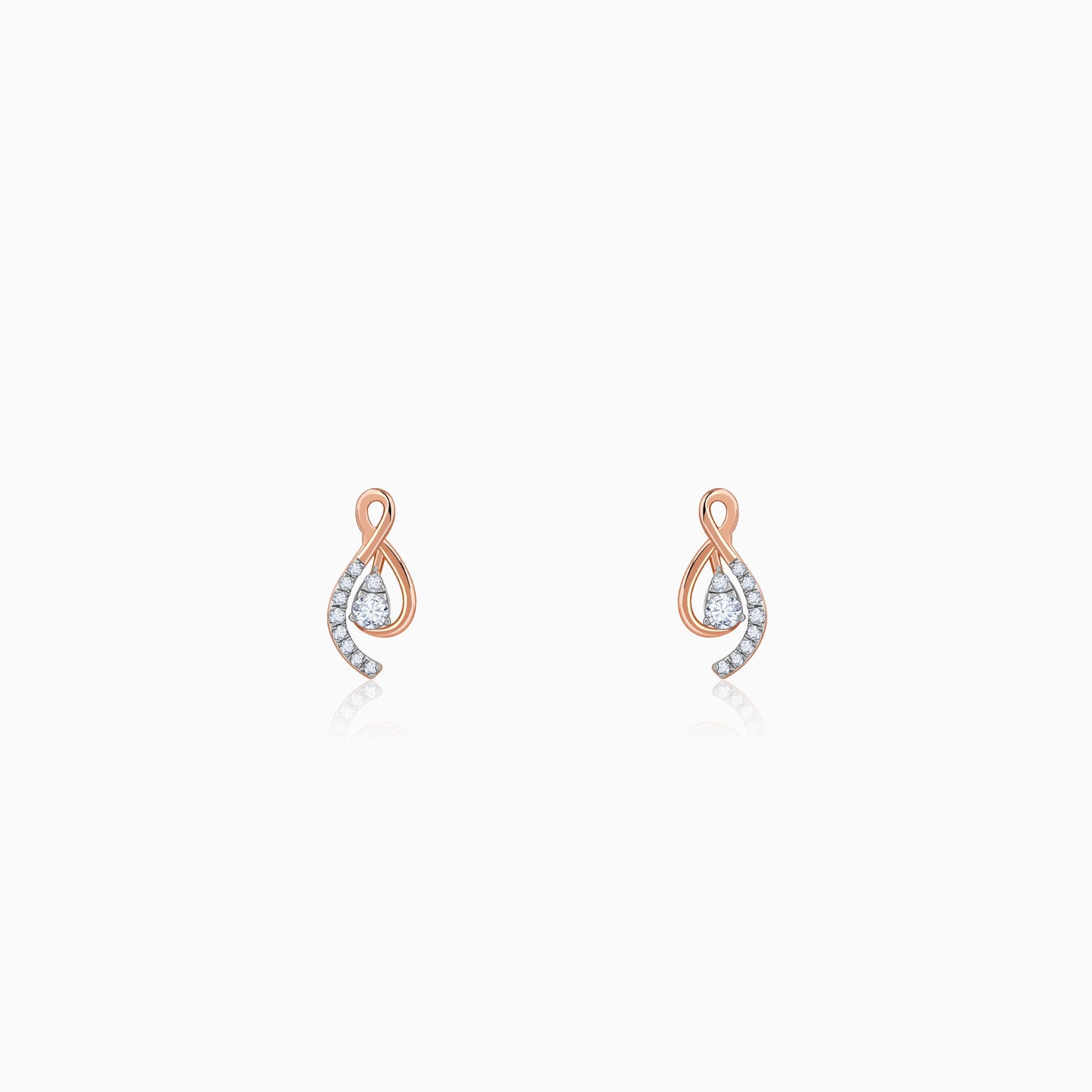 Rose Gold Pear Drop Lab Grown Diamond Earrings