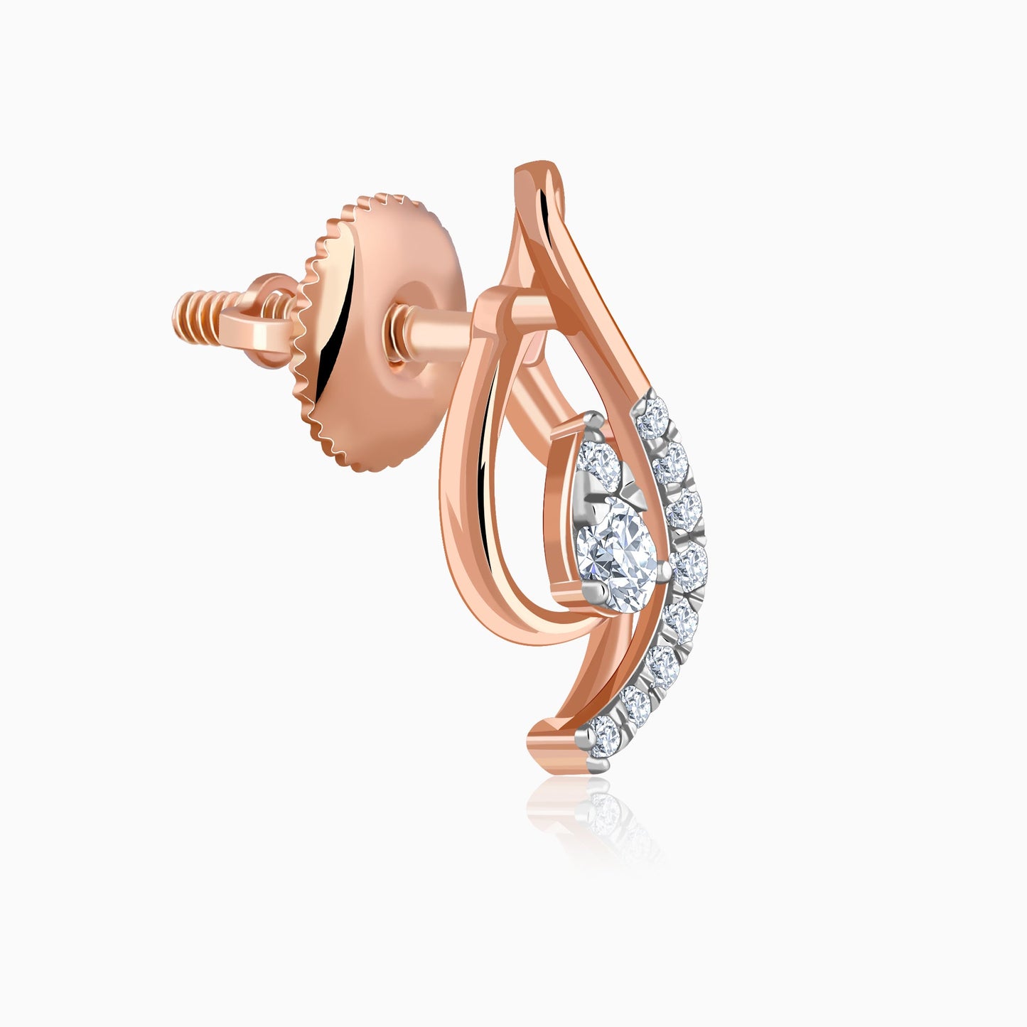 Rose Gold Pear Drop Lab Grown Diamond Earrings
