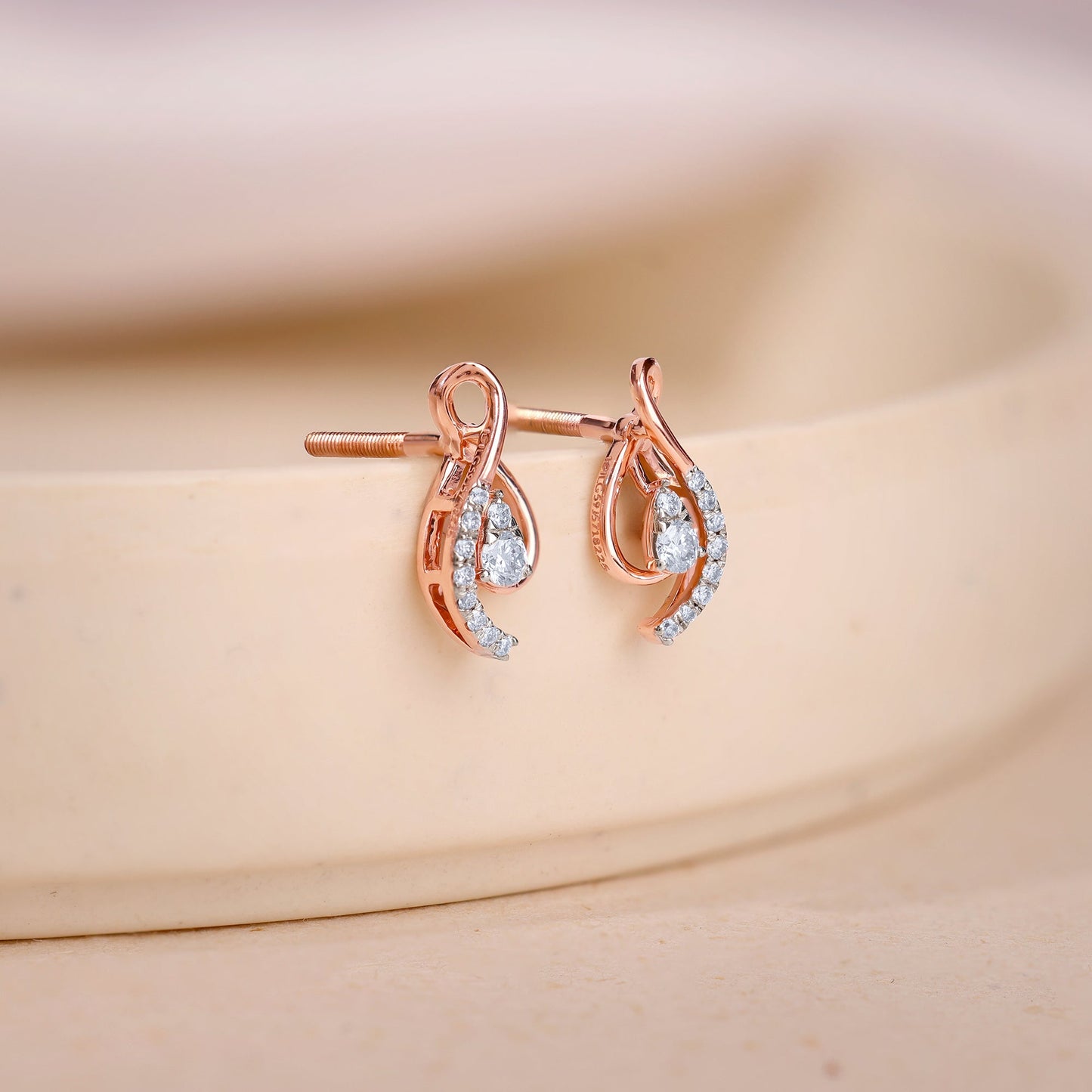 Rose Gold Pear Drop Lab Grown Diamond Earrings