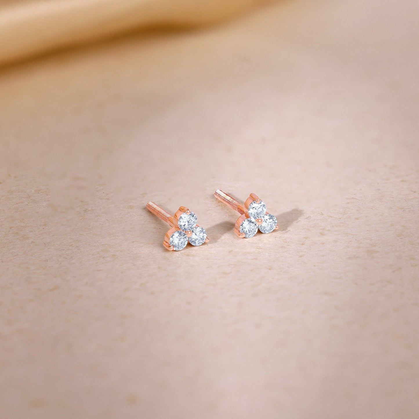 Rose Gold Grace Lab Grown Diamond Stud Earrings