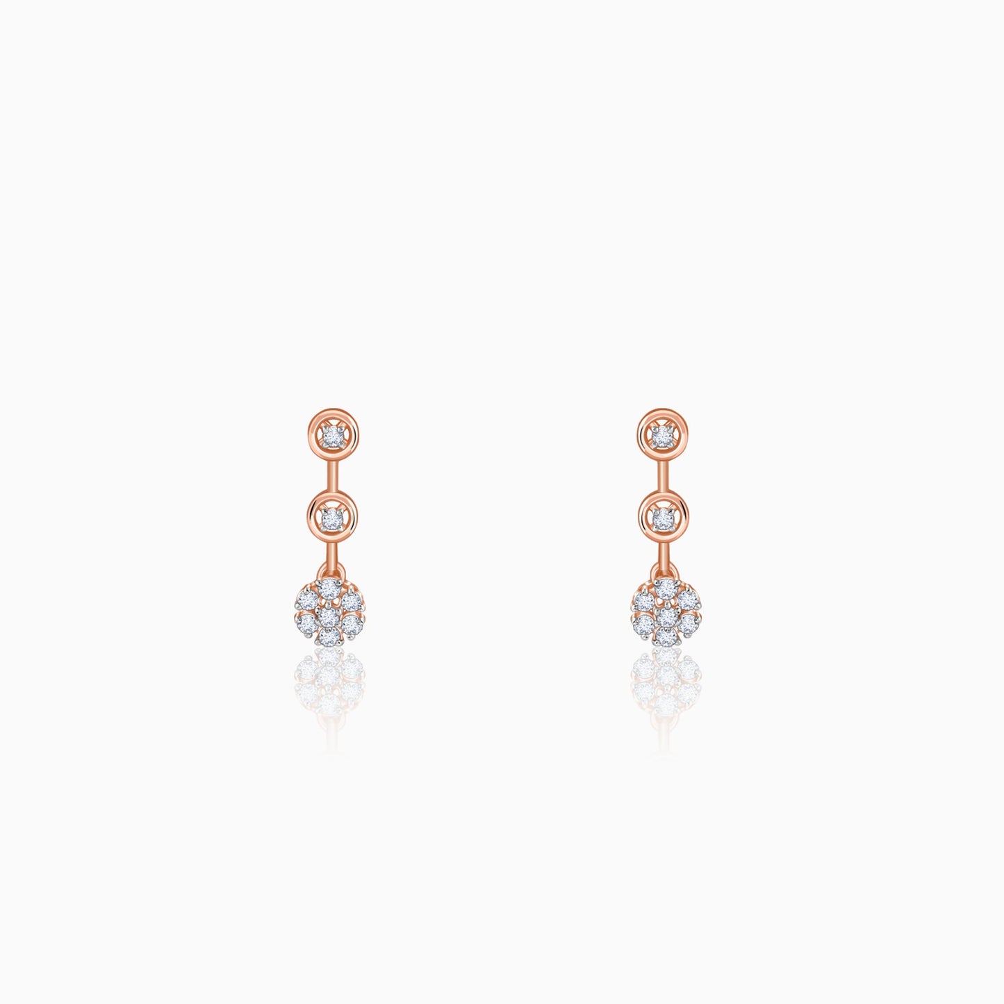 Rose Gold Three Graces Lab Grown Diamond Earrings