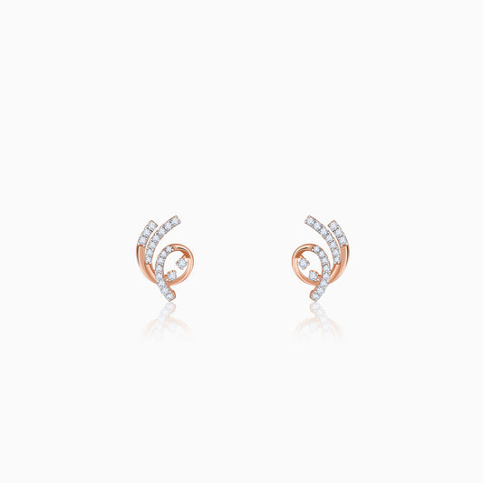 Rose Gold Twilight Swirl Lab Grown Diamond Earring