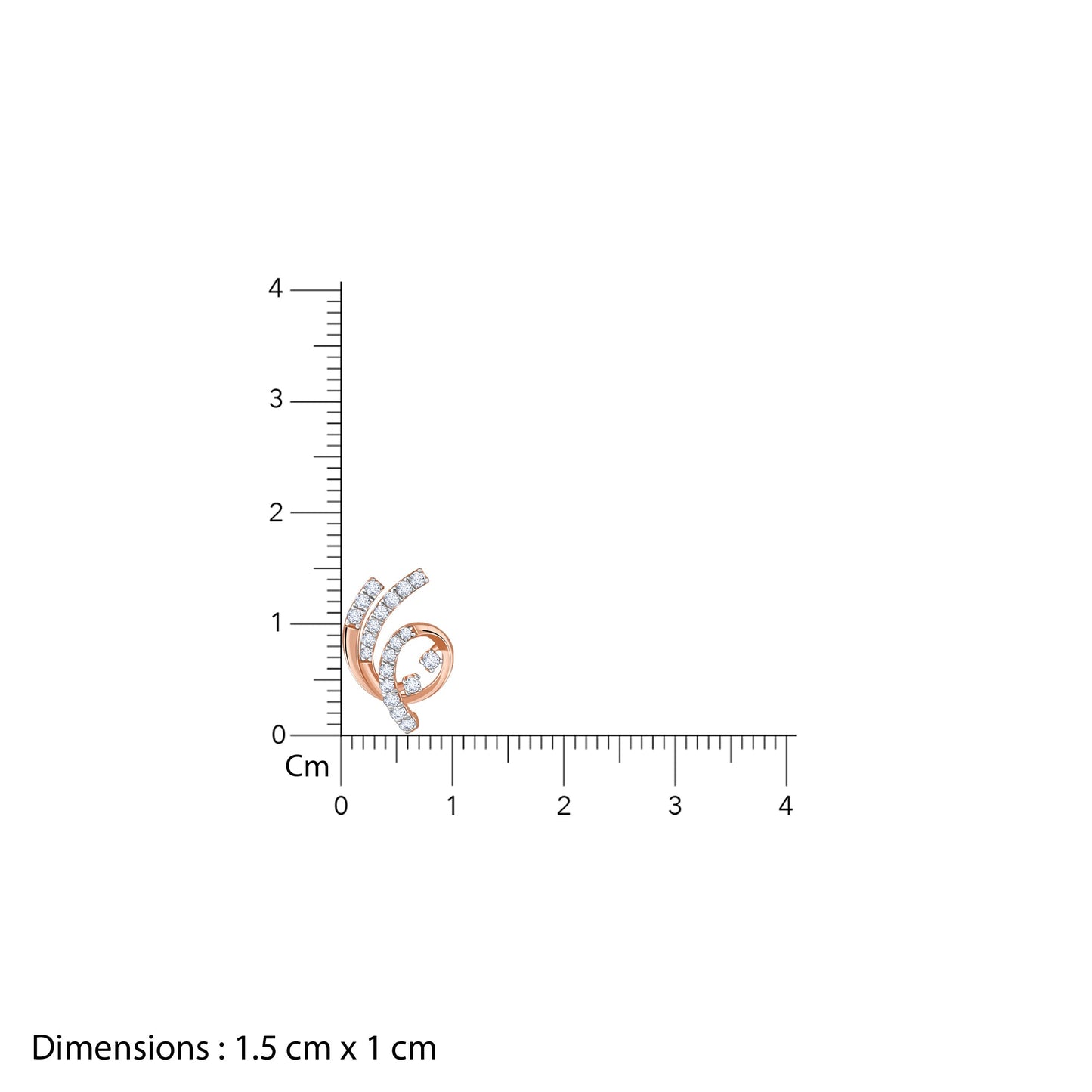 Rose Gold Twilight Swirl Lab Grown Diamond Earring