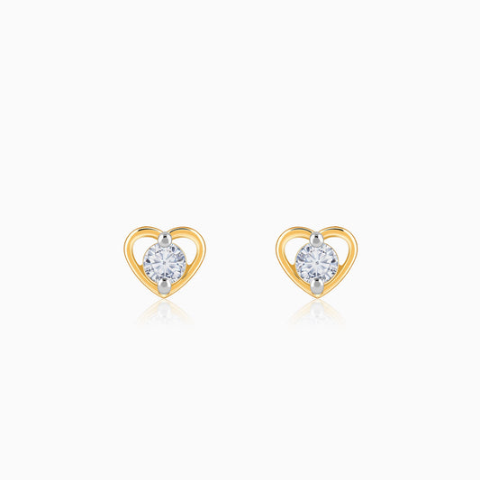 Gold Minnie Heart Lab Grown Diamond Earrings