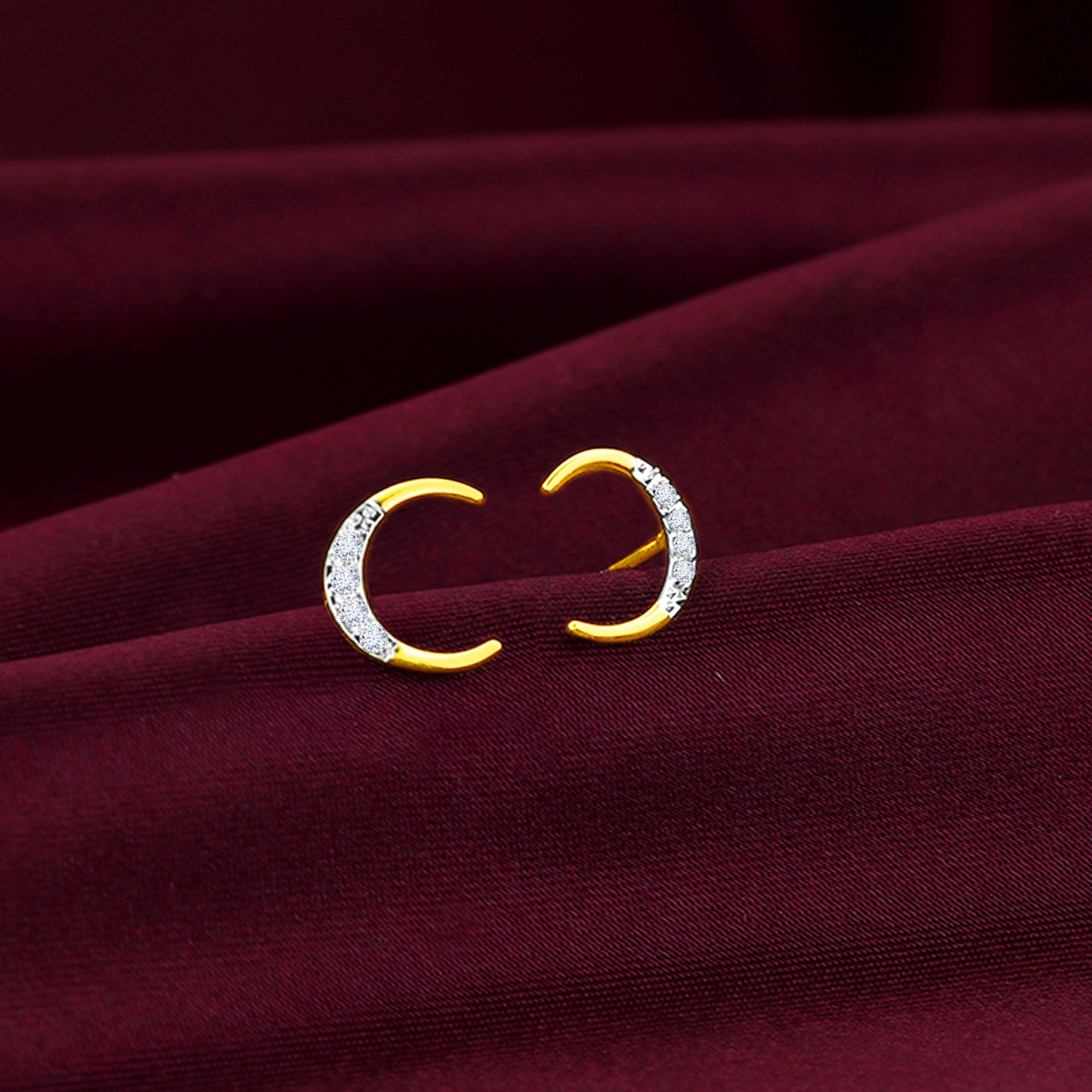 Gold Moonshine Diamond Stud Earrings