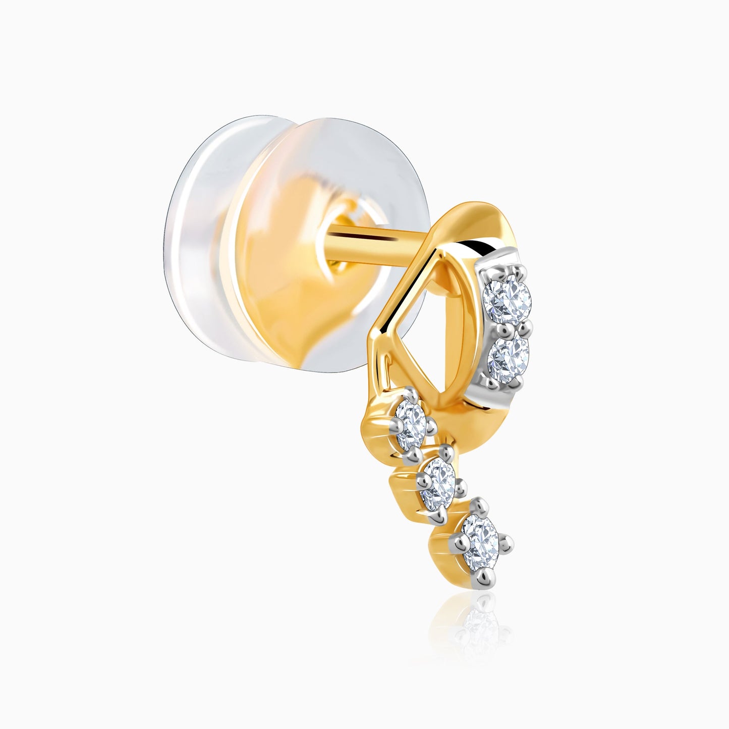 Gold Archer Diamond Earrings