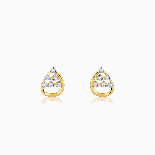 Gold Inflorescence Diamond Earrings