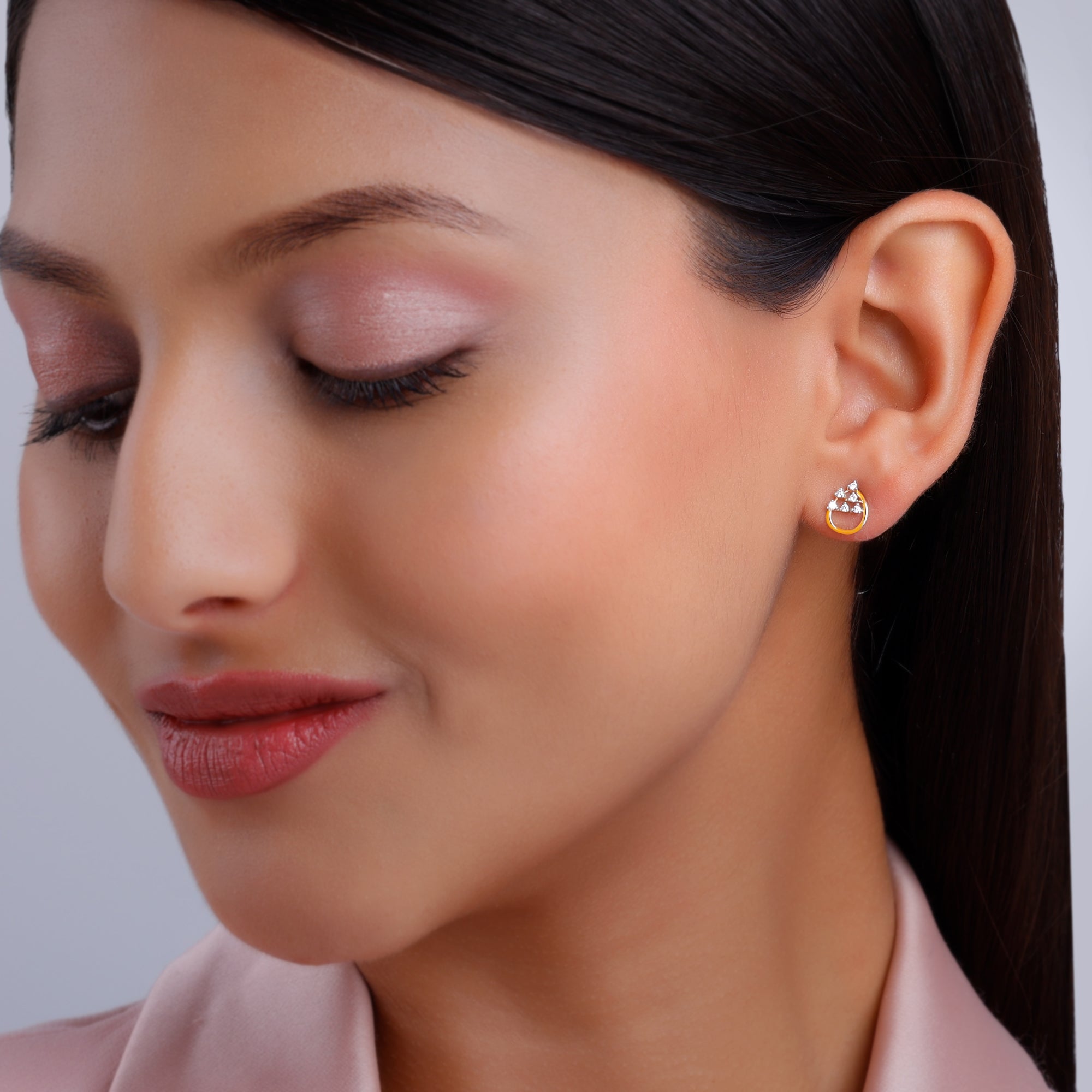 Gold Inflorescence Diamond Earrings
