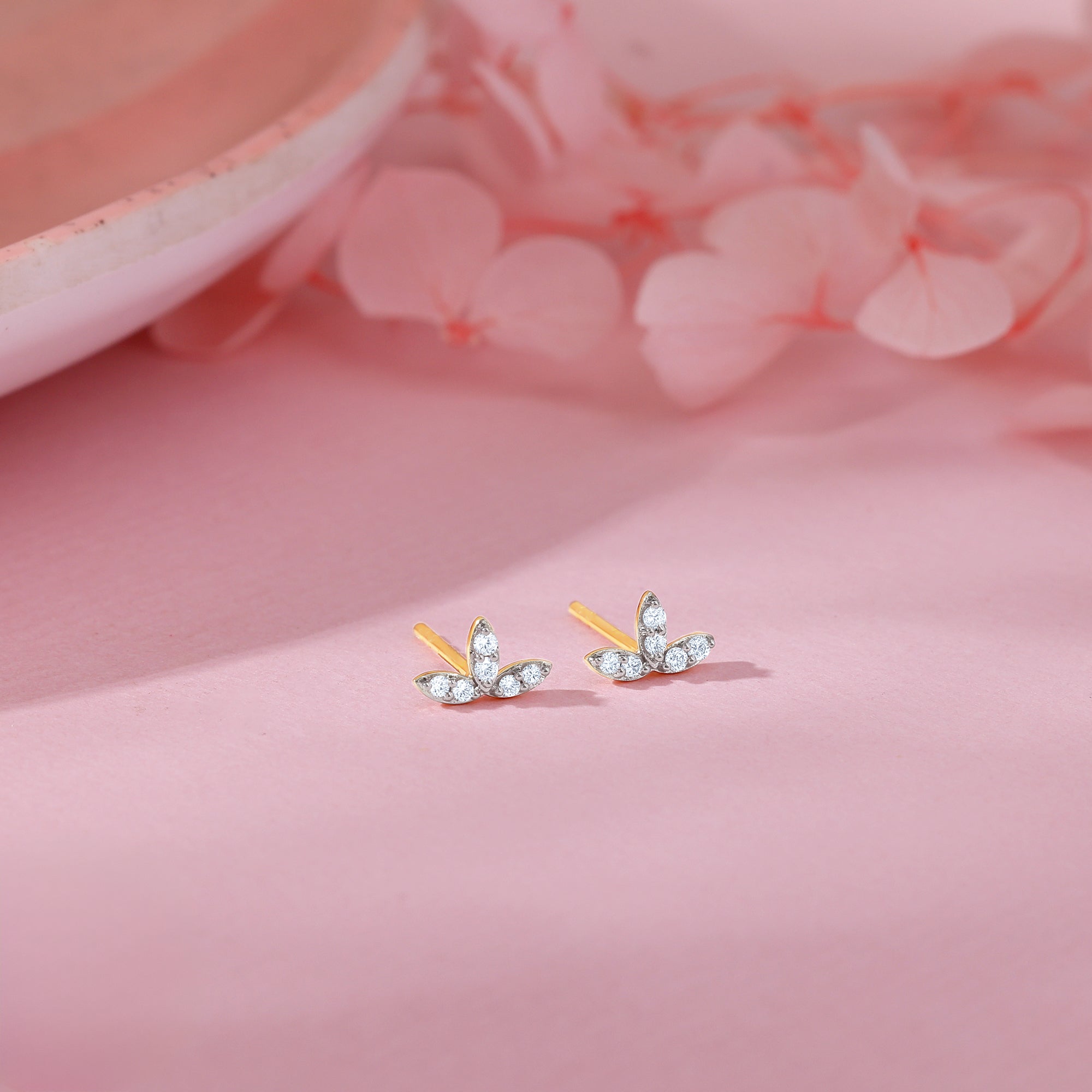 Gold Folio Diamond Earrings