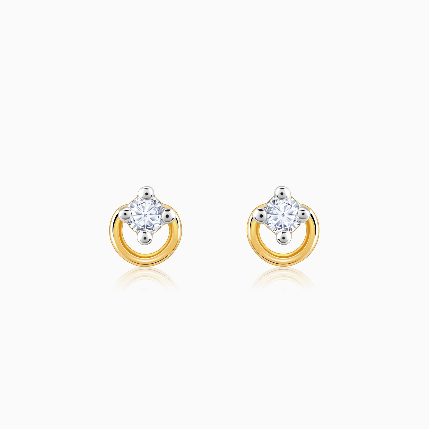 Gold Aureole Diamond Earrings