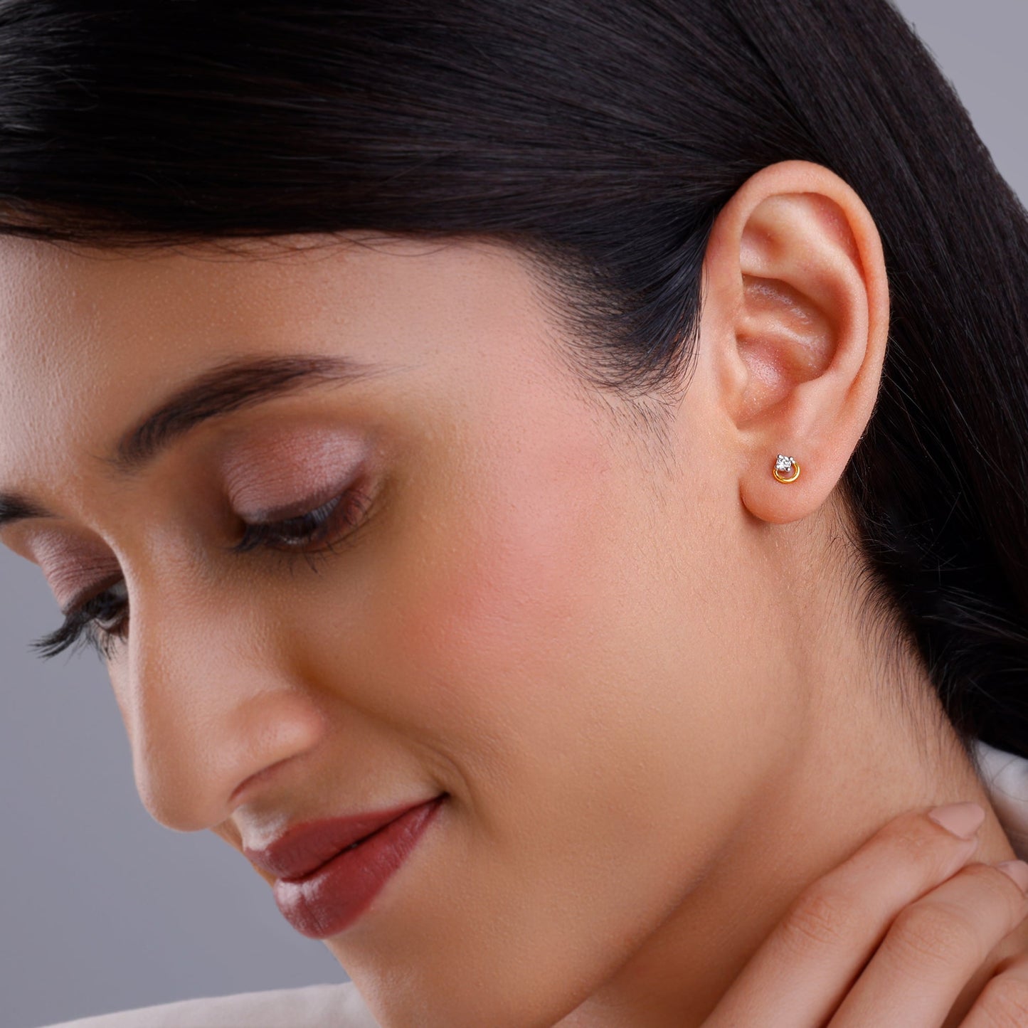 Gold Aureole Diamond Earrings